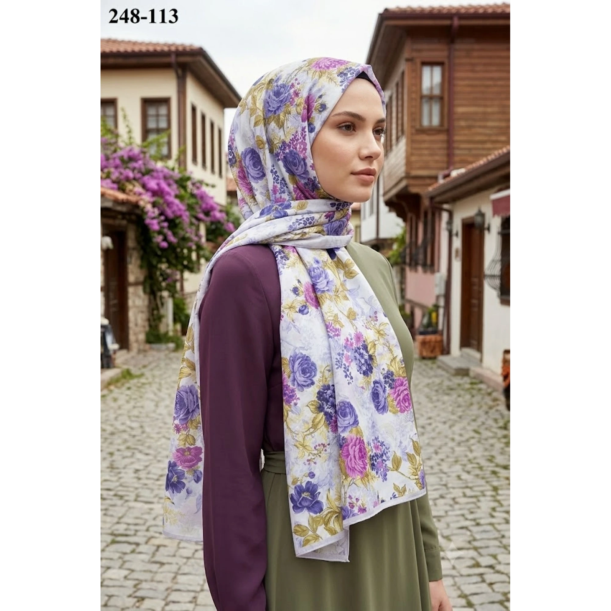 Sharell Fransız İpeği Şal (Açık Lila) 248-113
