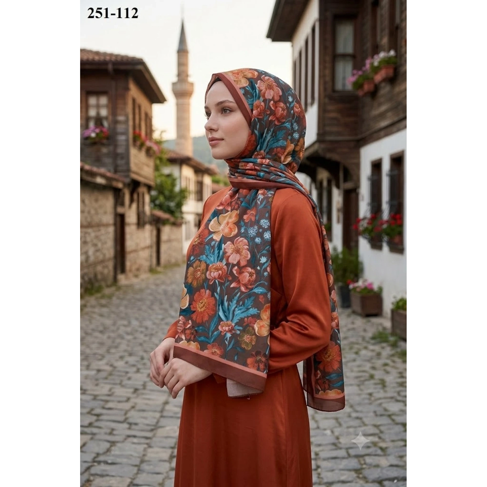 Sharell Fransız İpeği Şal (Bakır) 251-112