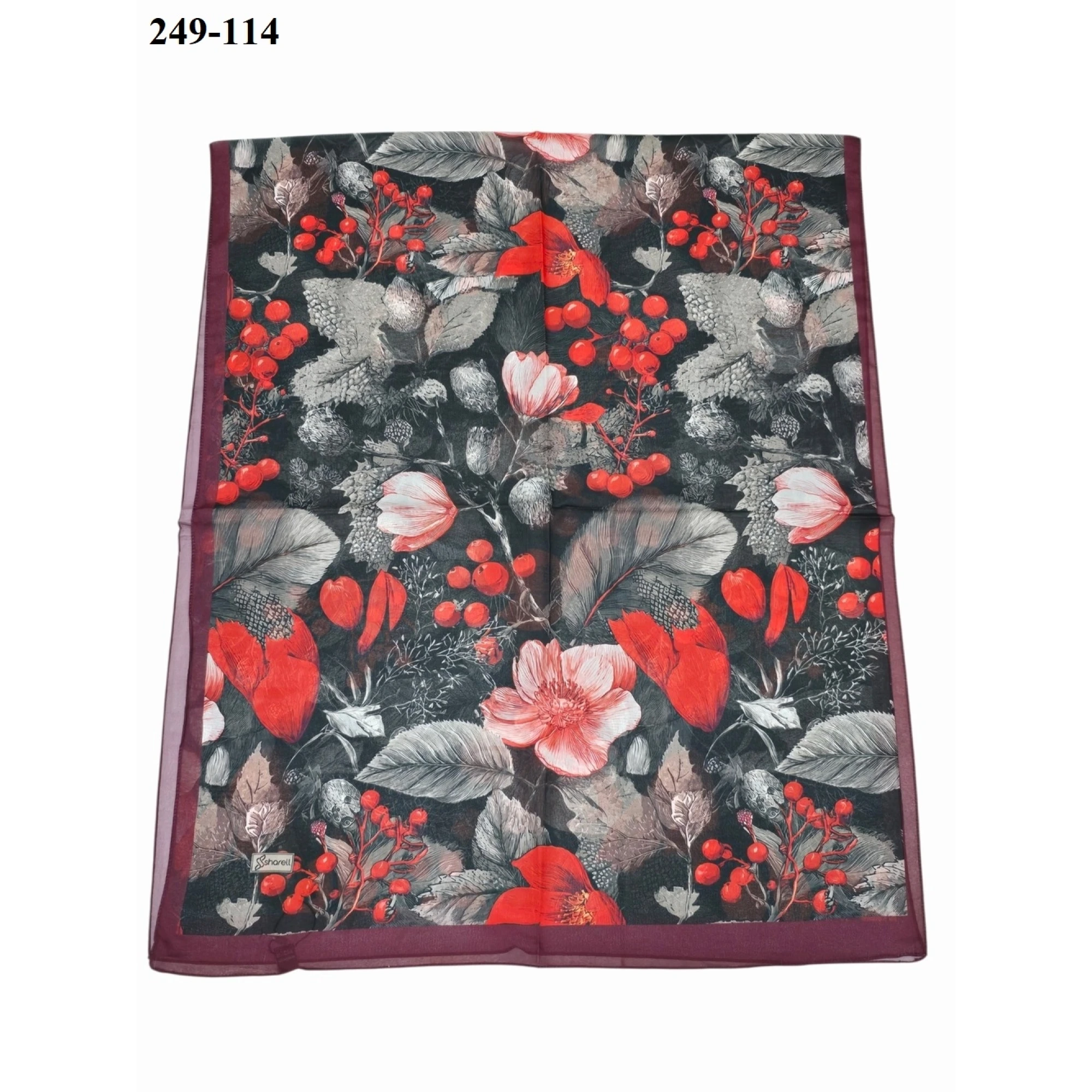Sharell Fransız İpeği Şal (Bordo) 249-114