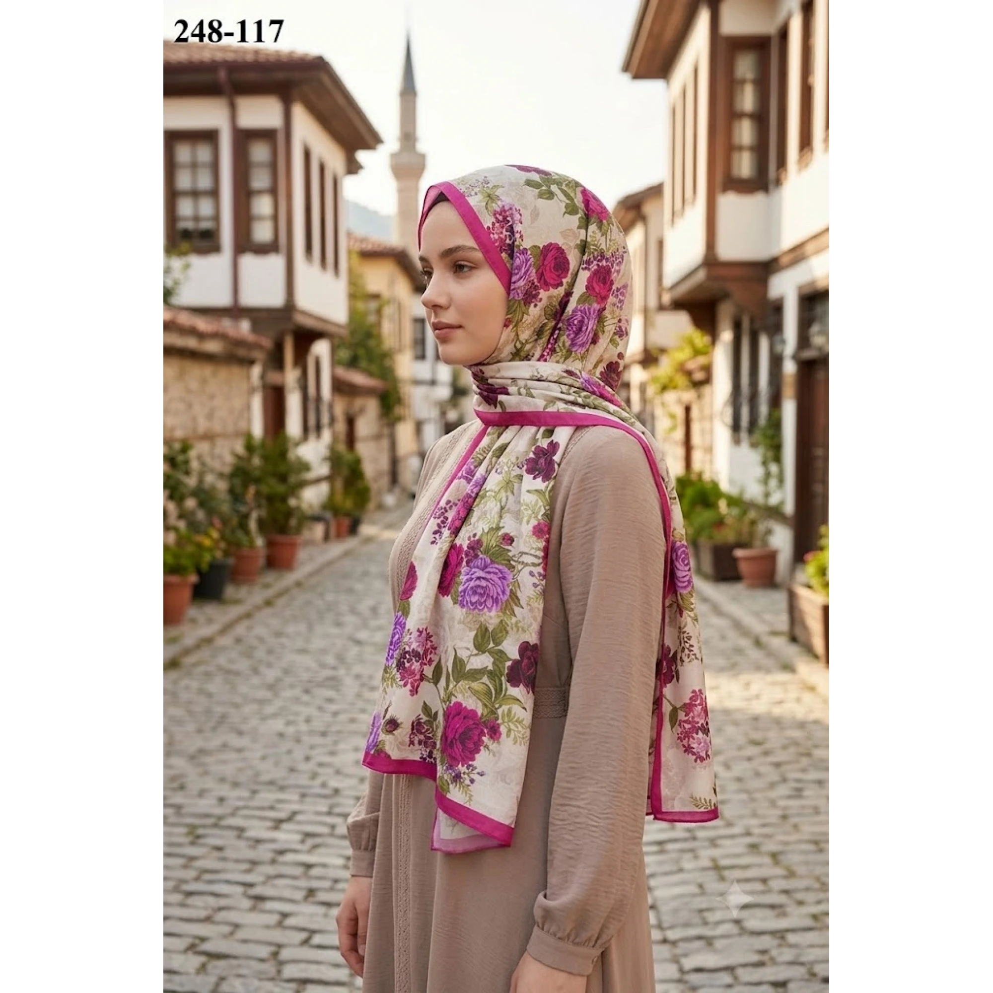 Sharell Fransız İpeği Şal (Fuşya) 248-117