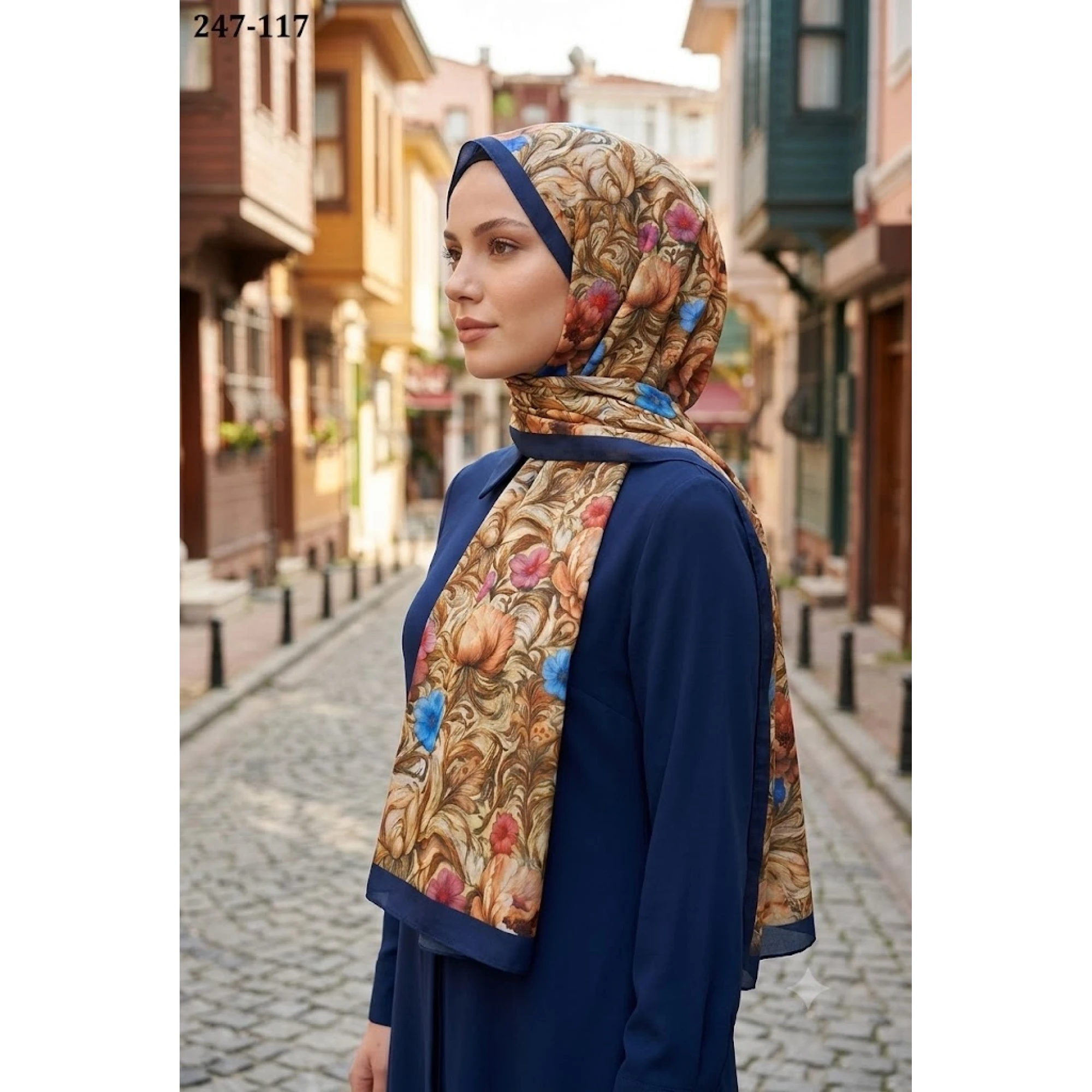 Sharell Fransız İpeği Şal (Gece Mavisi) 247-117