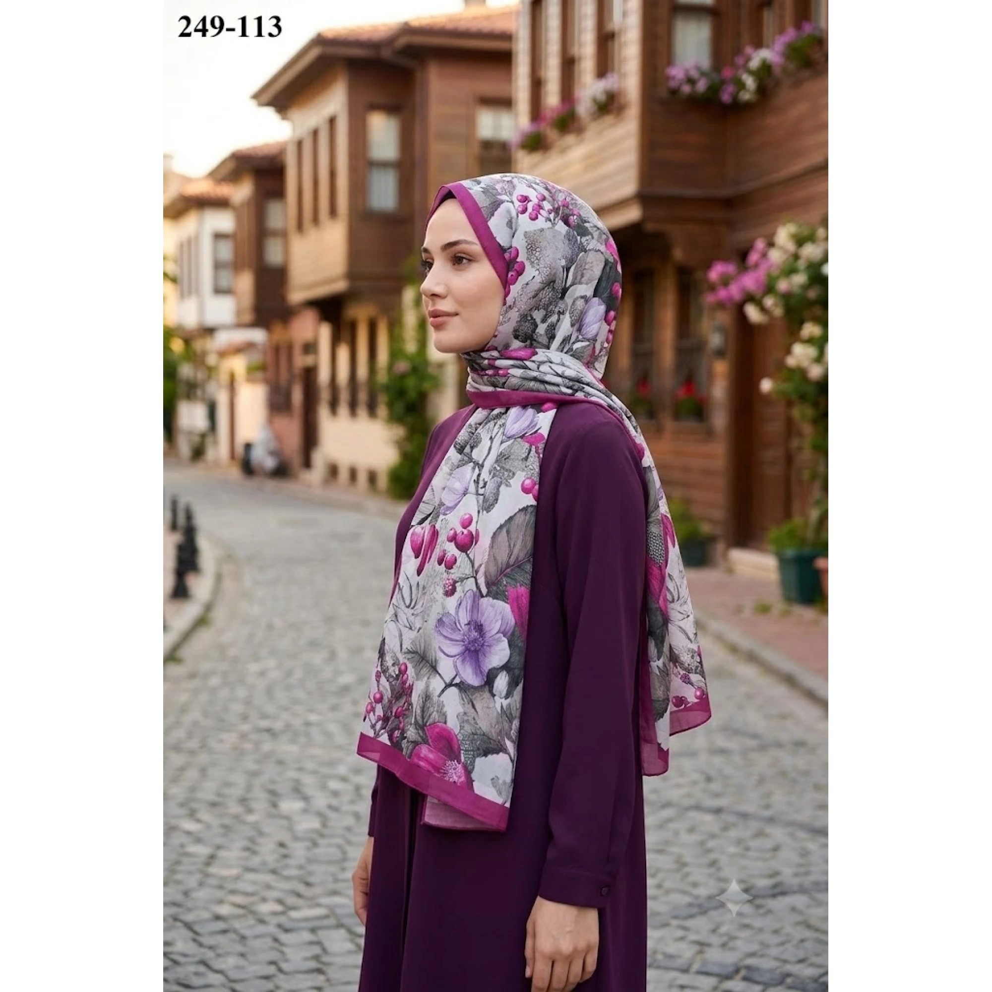 Sharell Fransız İpeği Şal (Koyu Pembe) 249-113