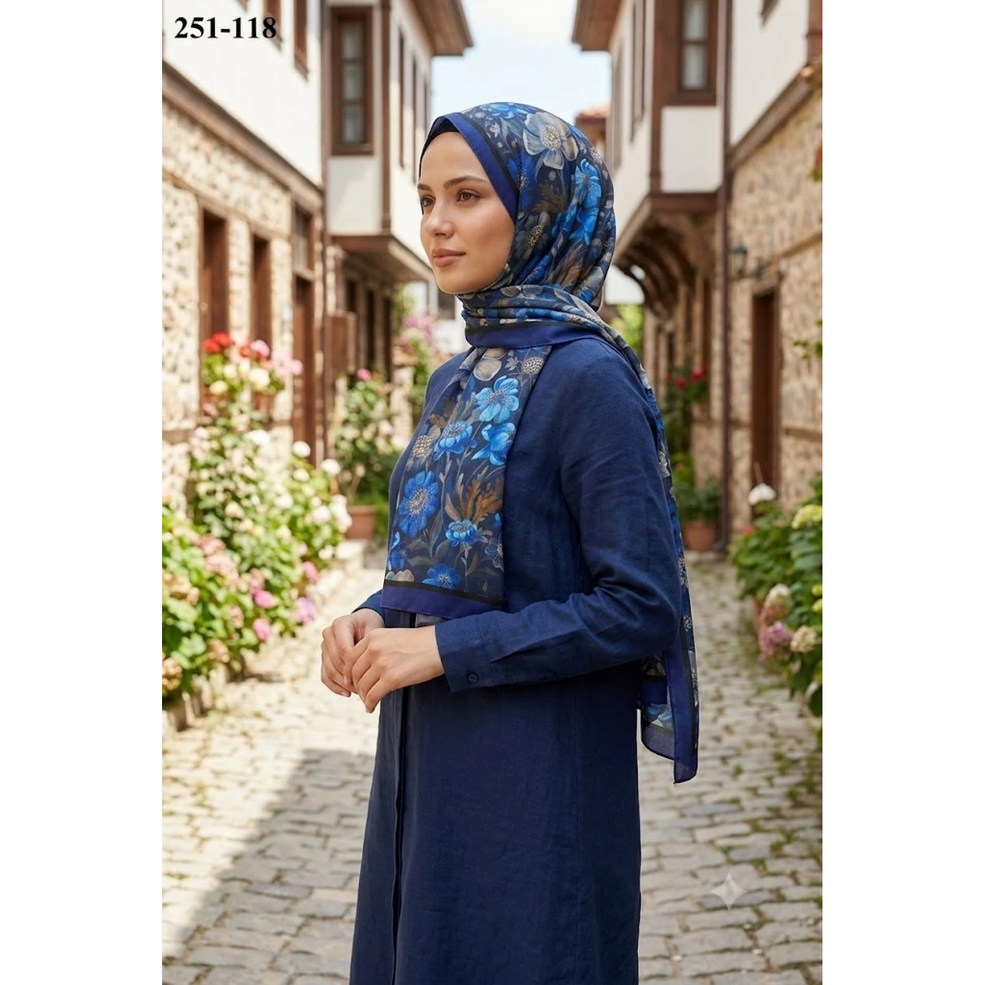 Sharell Fransız İpeği Şal (Morcivert) 251-118