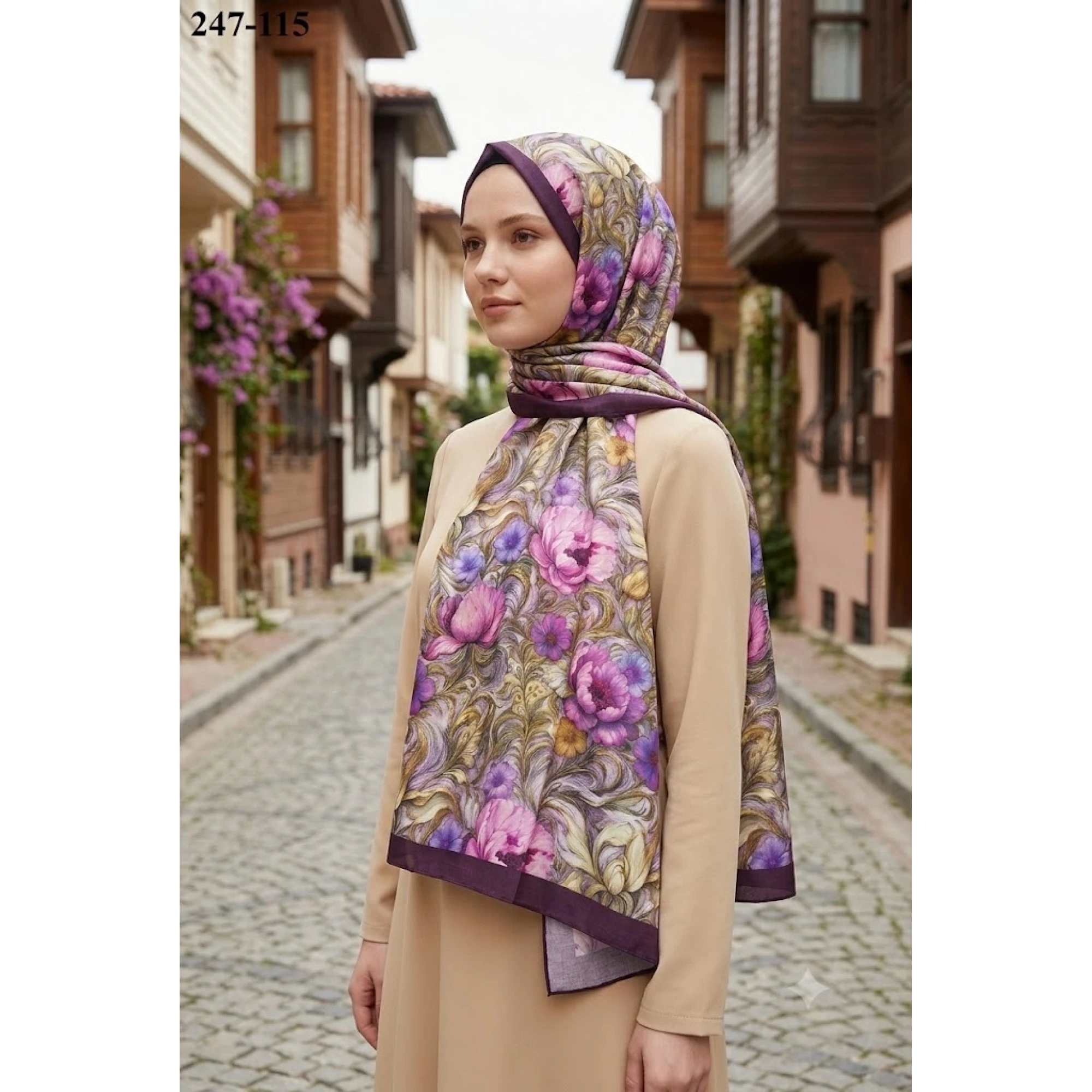 Sharell Fransız İpeği Şal (Mürdüm) 247-115