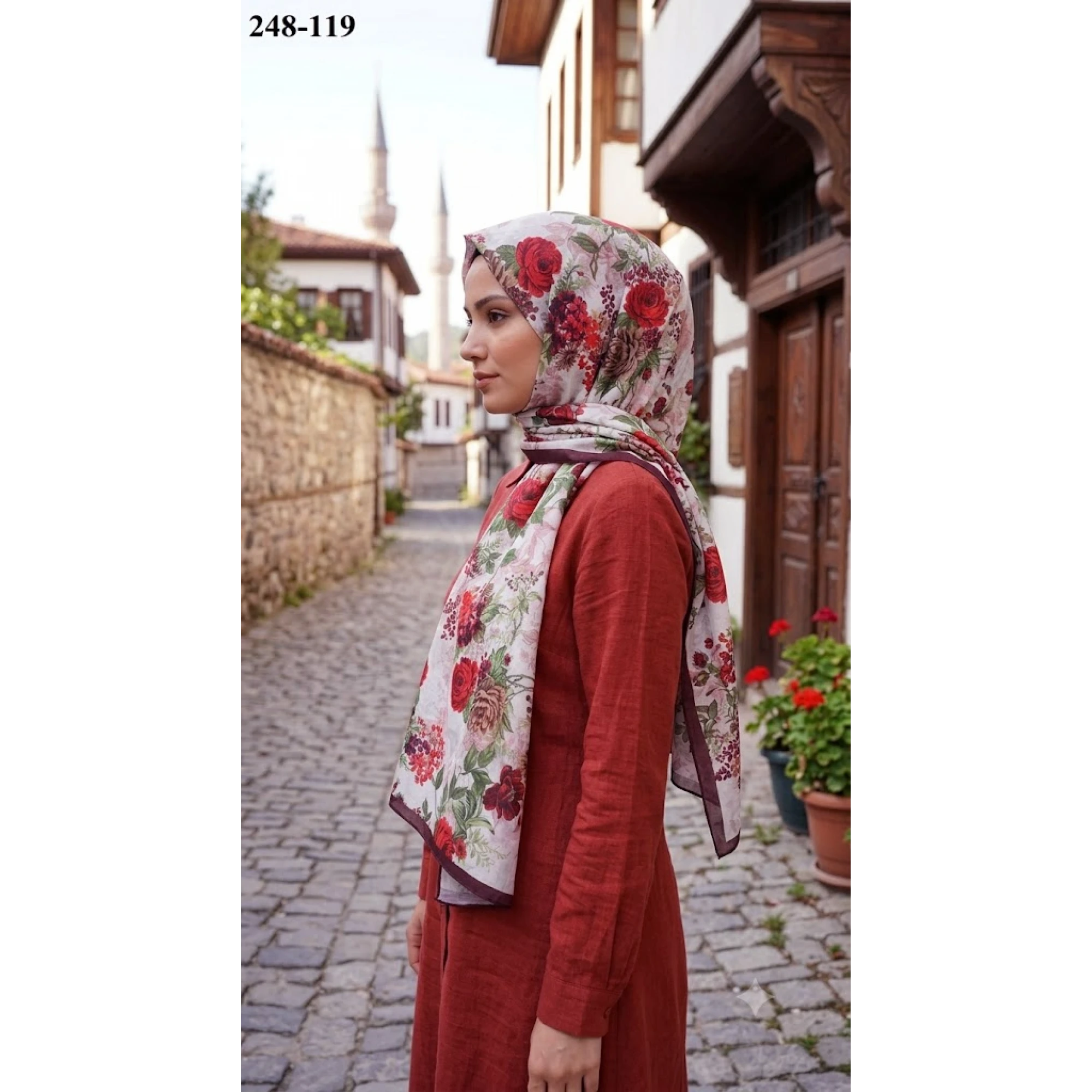 Sharell Fransız İpeği Şal (Mürdüm) 248-119
