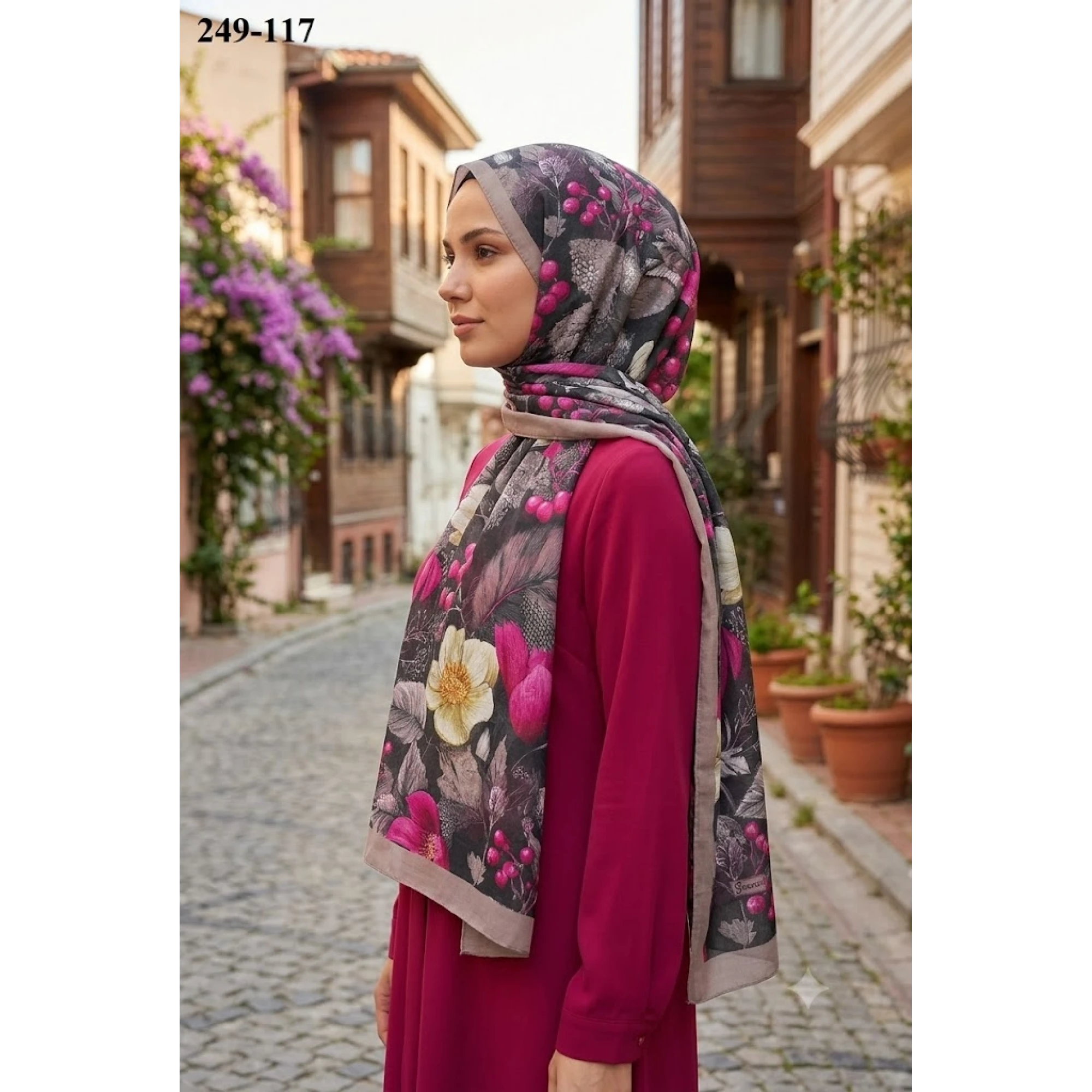 Sharell Fransız İpeği Şal (Sıcak Vizon) 249-117