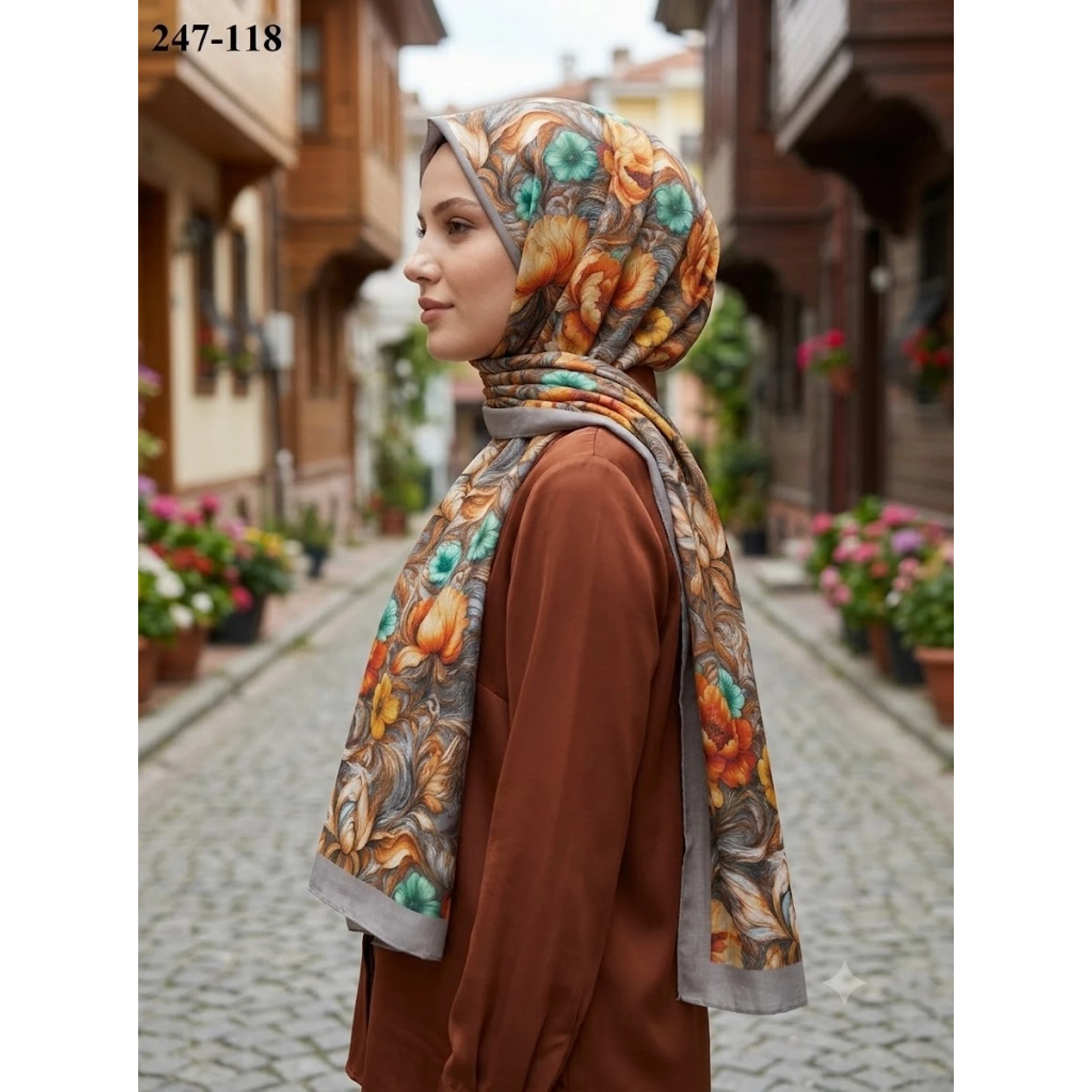 Sharell Fransız İpeği Şal (Vizon) 247-118