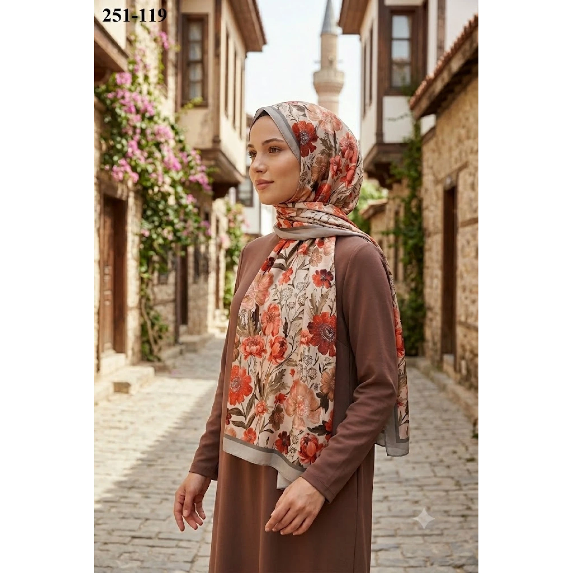 Sharell Fransız İpeği Şal (Vizon) 251-119