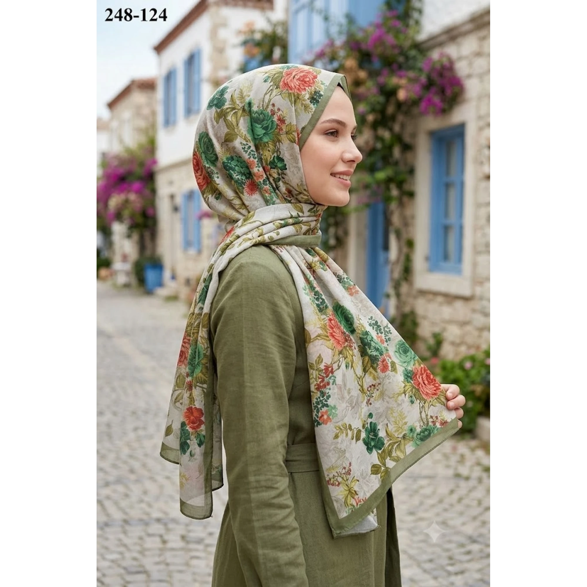 Sharell Fransız İpeği Şal (Yeşil) 248-124