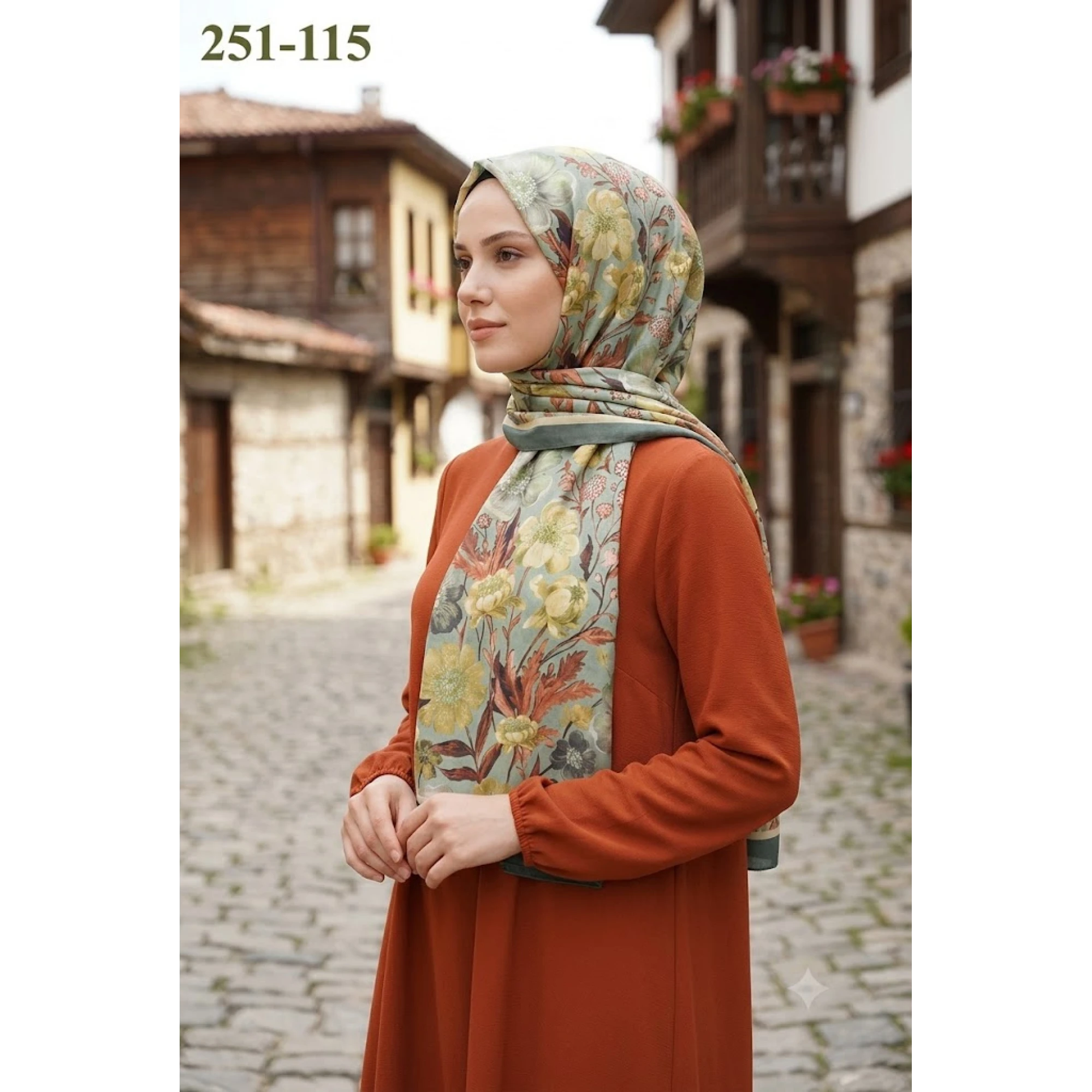 Sharell Fransız İpeği Şal (Yeşil) 251-115