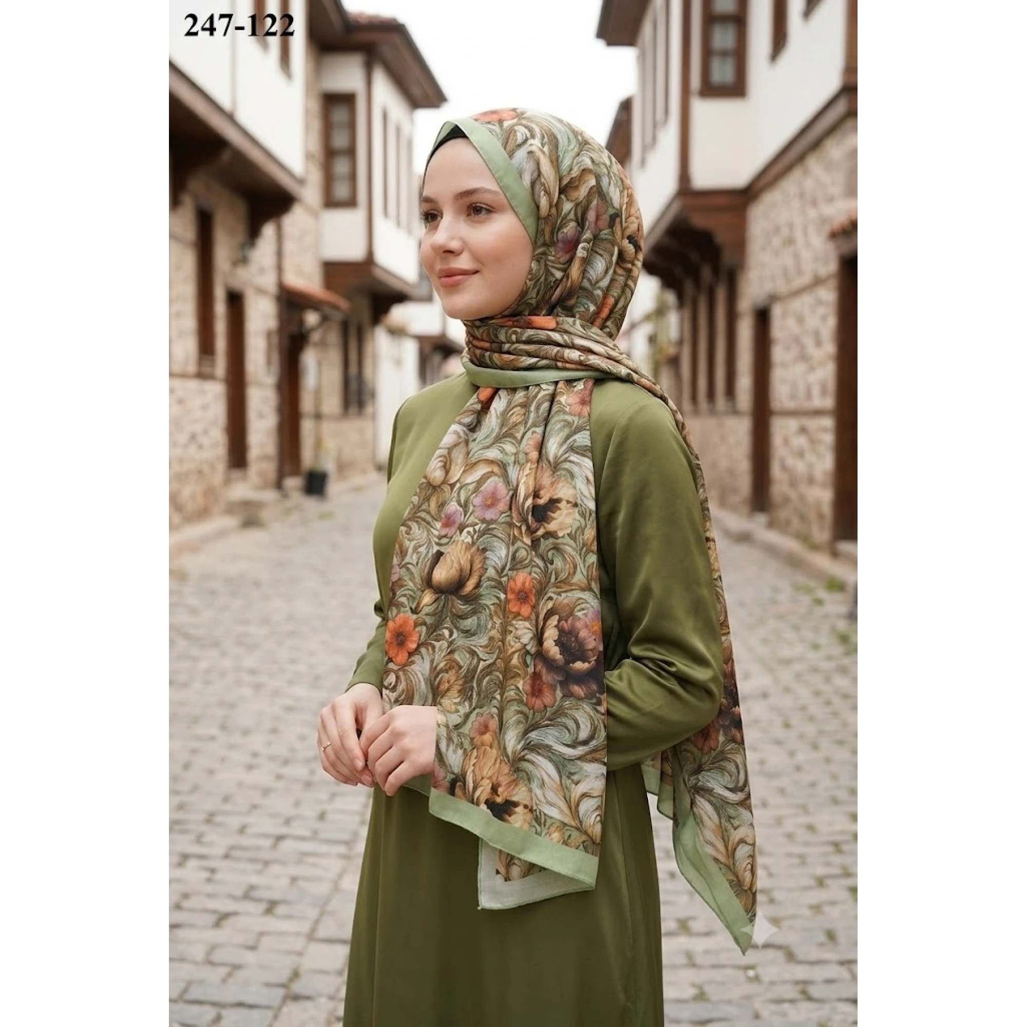 Sharell Fransız İpeği Şal (Yeşil) 247-122