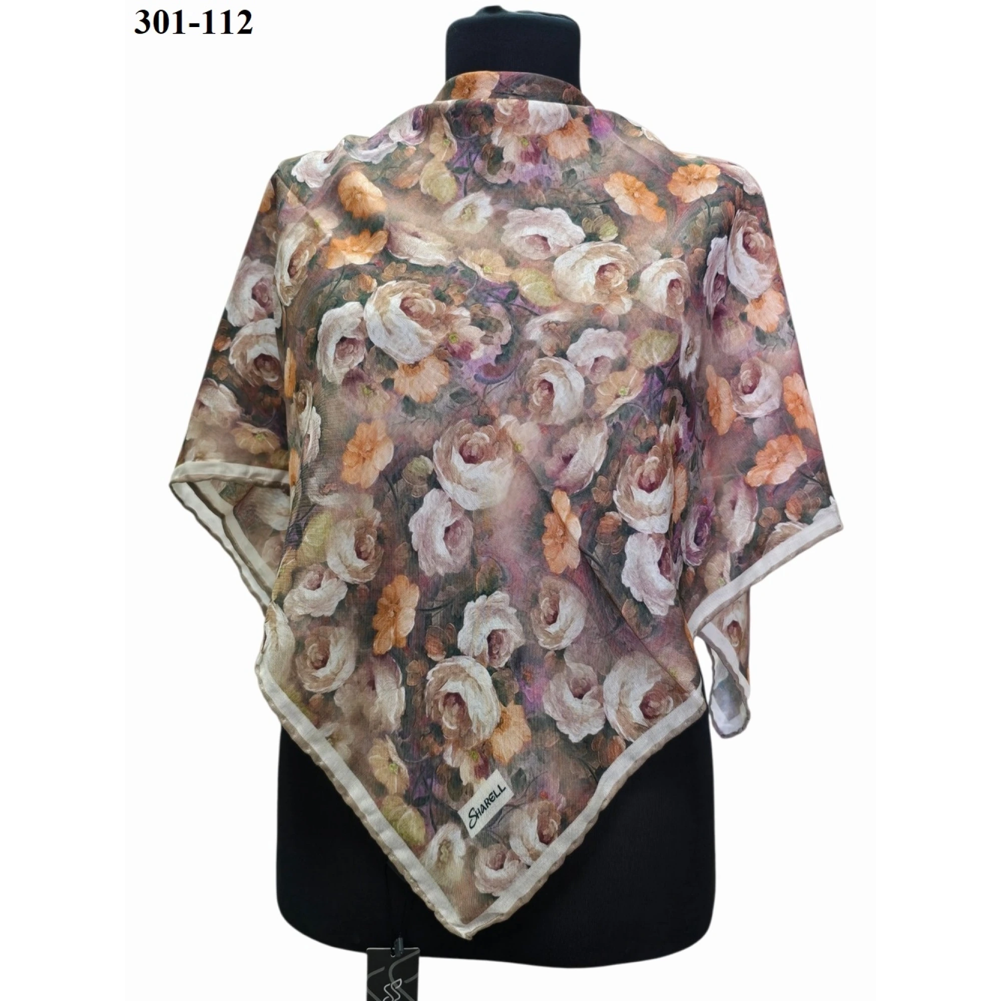 Sharell Gül Desenli Soft Pamuk Eşarp 301-112