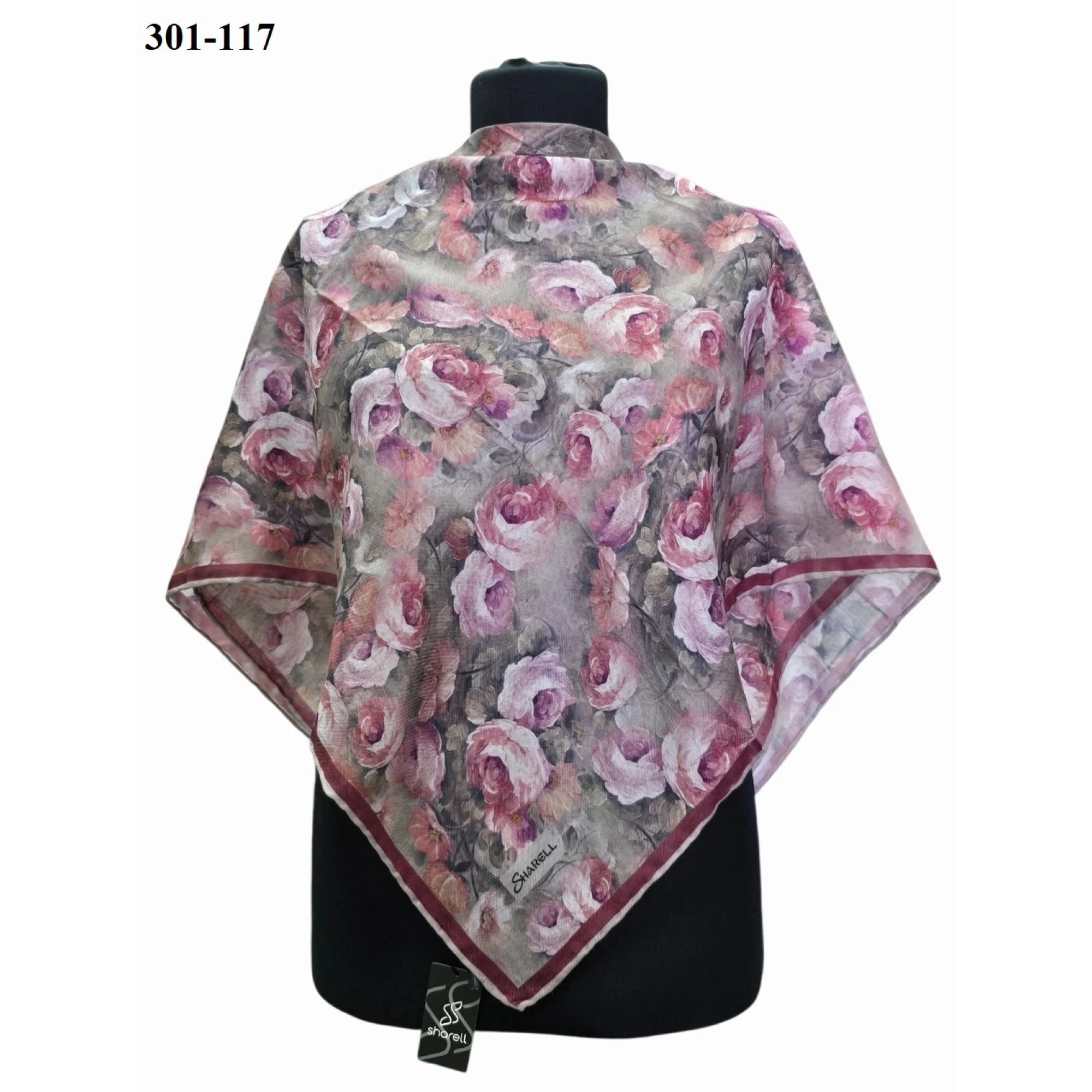 Sharell Gül Desenli Soft Pamuk Eşarp 301-117