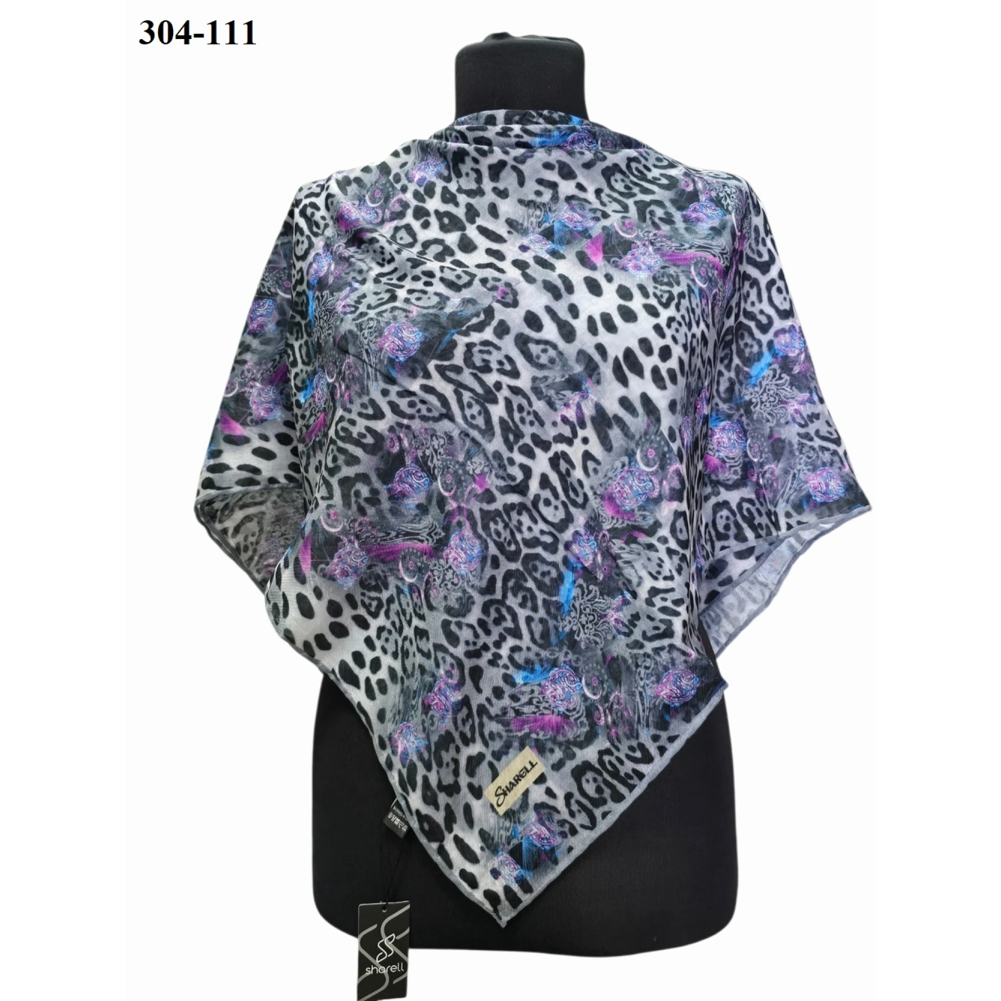 Sharell Leopar Desenli Soft Pamuk Eşarp 304-111