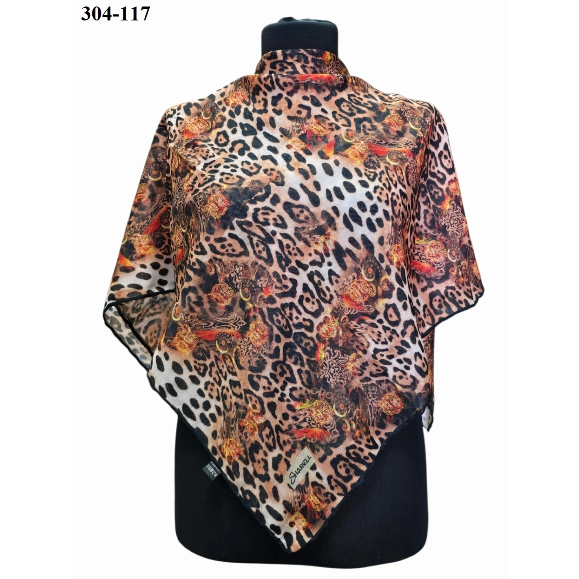 Sharell Leopar Desenli Soft Pamuk Eşarp 304-117
