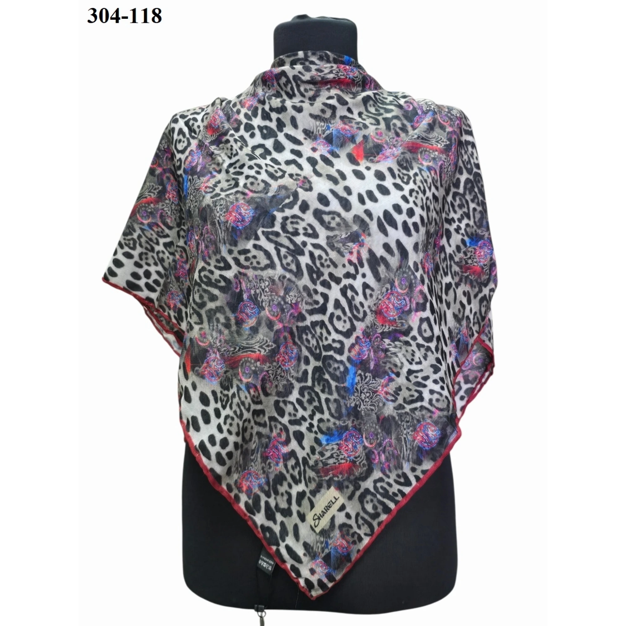 Sharell Leopar Desenli Soft Pamuk Eşarp 304-118