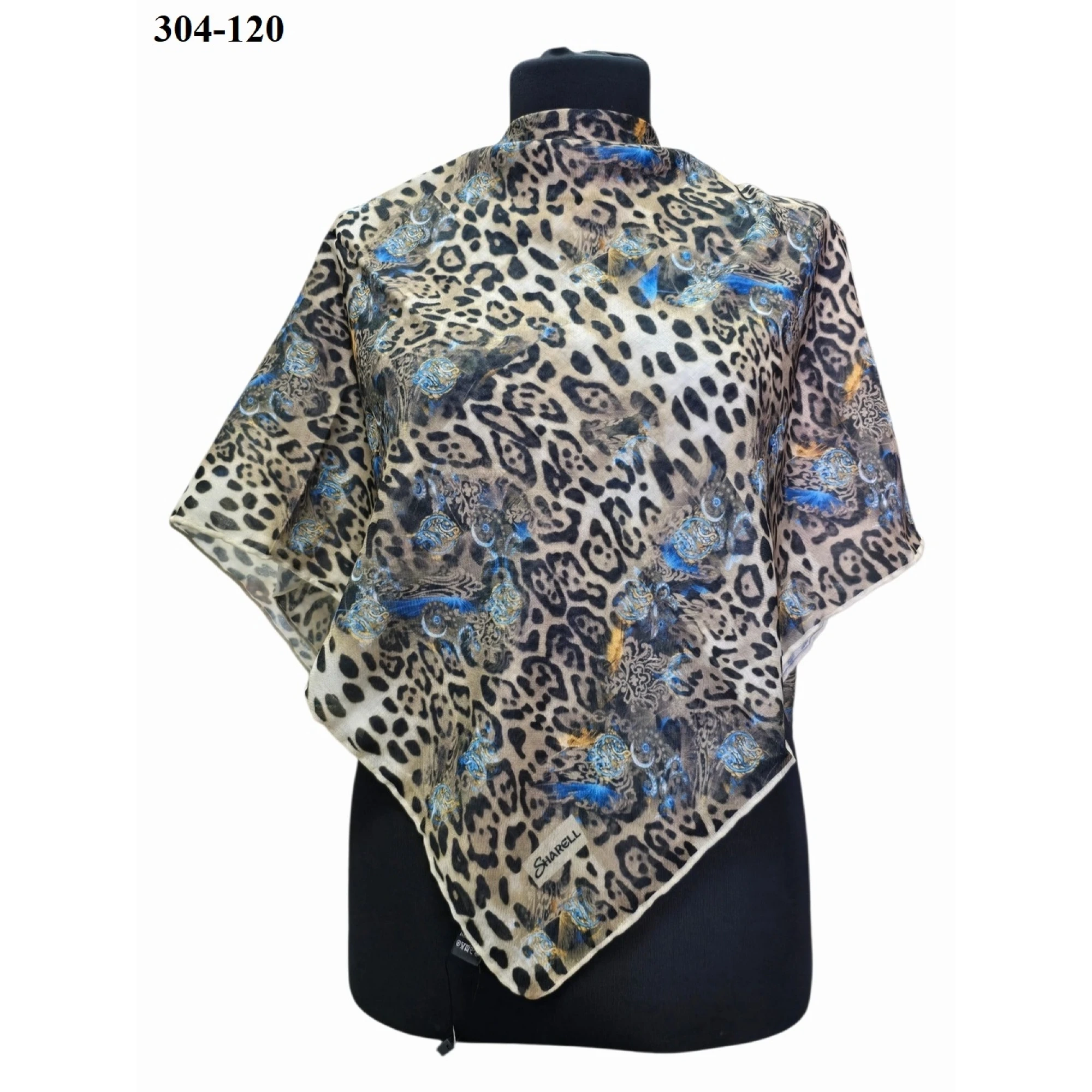 Sharell Leopar Desenli Soft Pamuk Eşarp 304-120