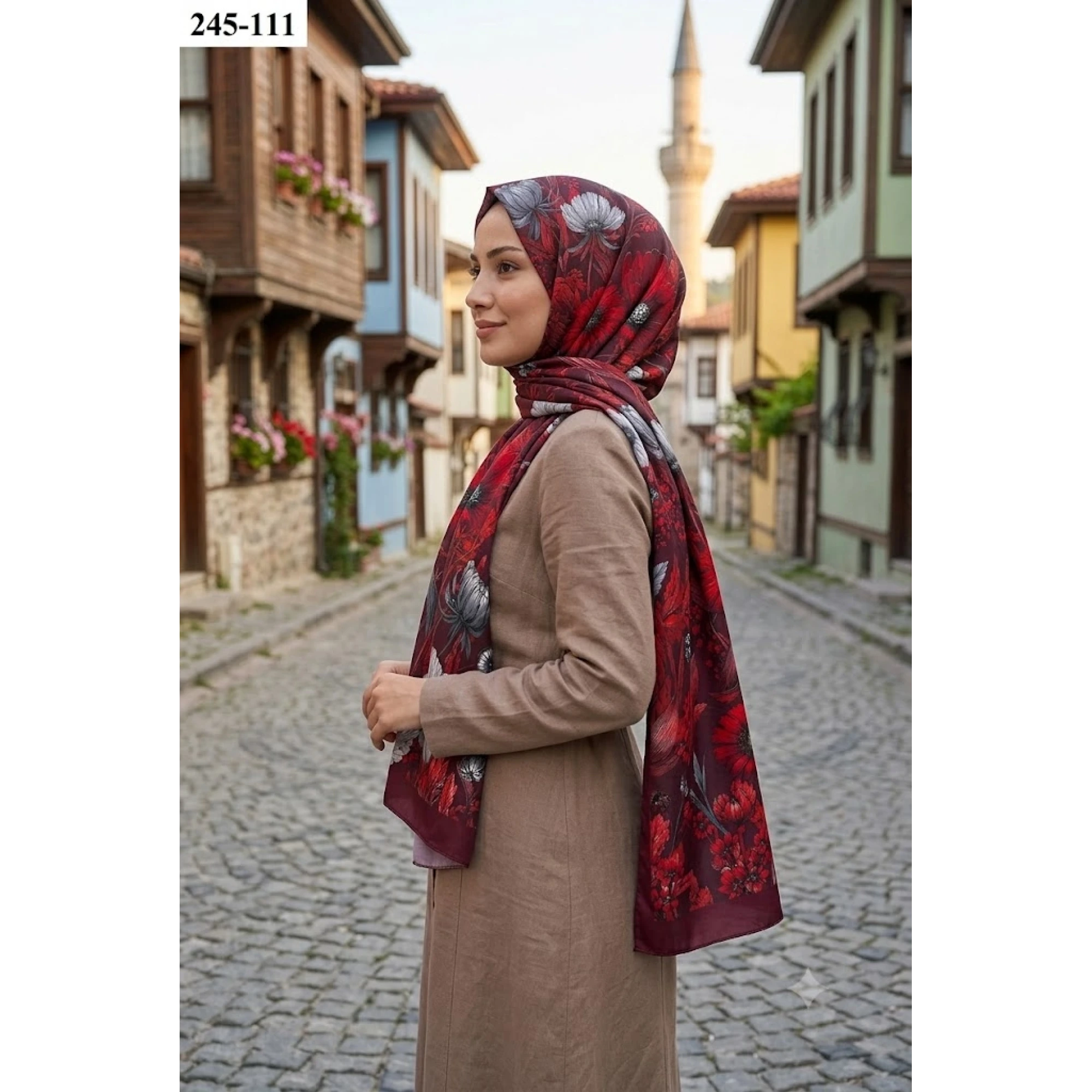 Sharell Soft Pamuk Şal (Bordo Serisi) 245-111