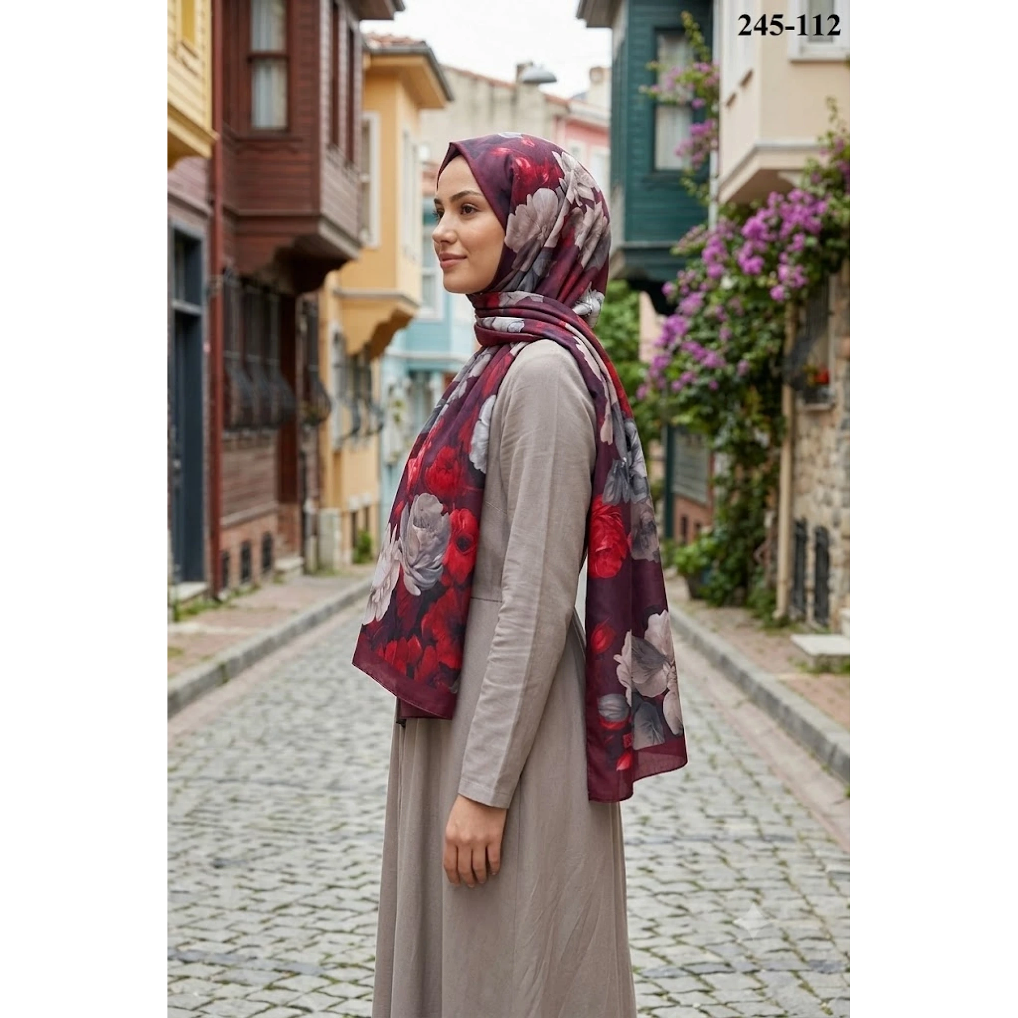 Sharell Soft Pamuk Şal (Bordo Serisi) 245-112