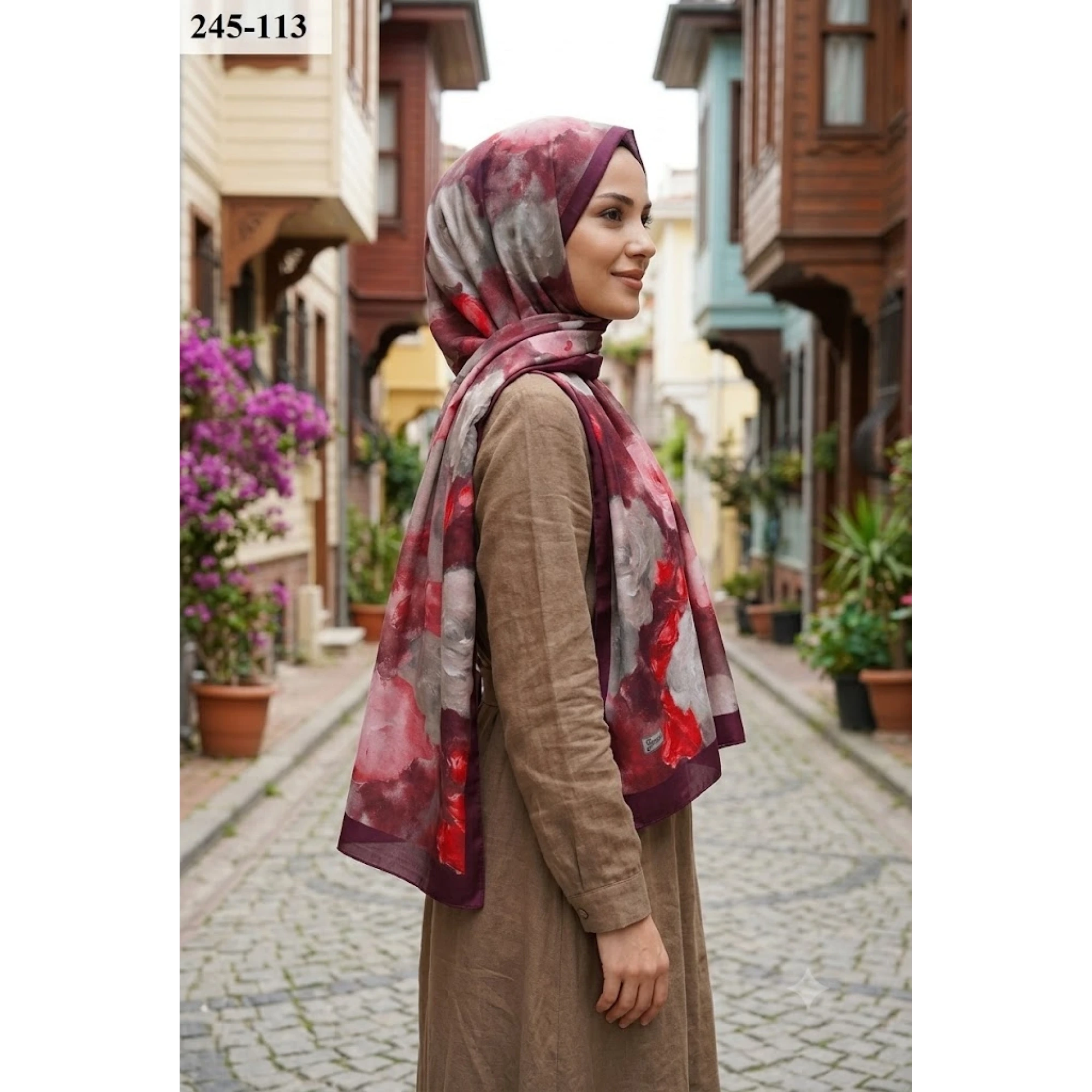 Sharell Soft Pamuk Şal (Bordo Serisi) 245-113