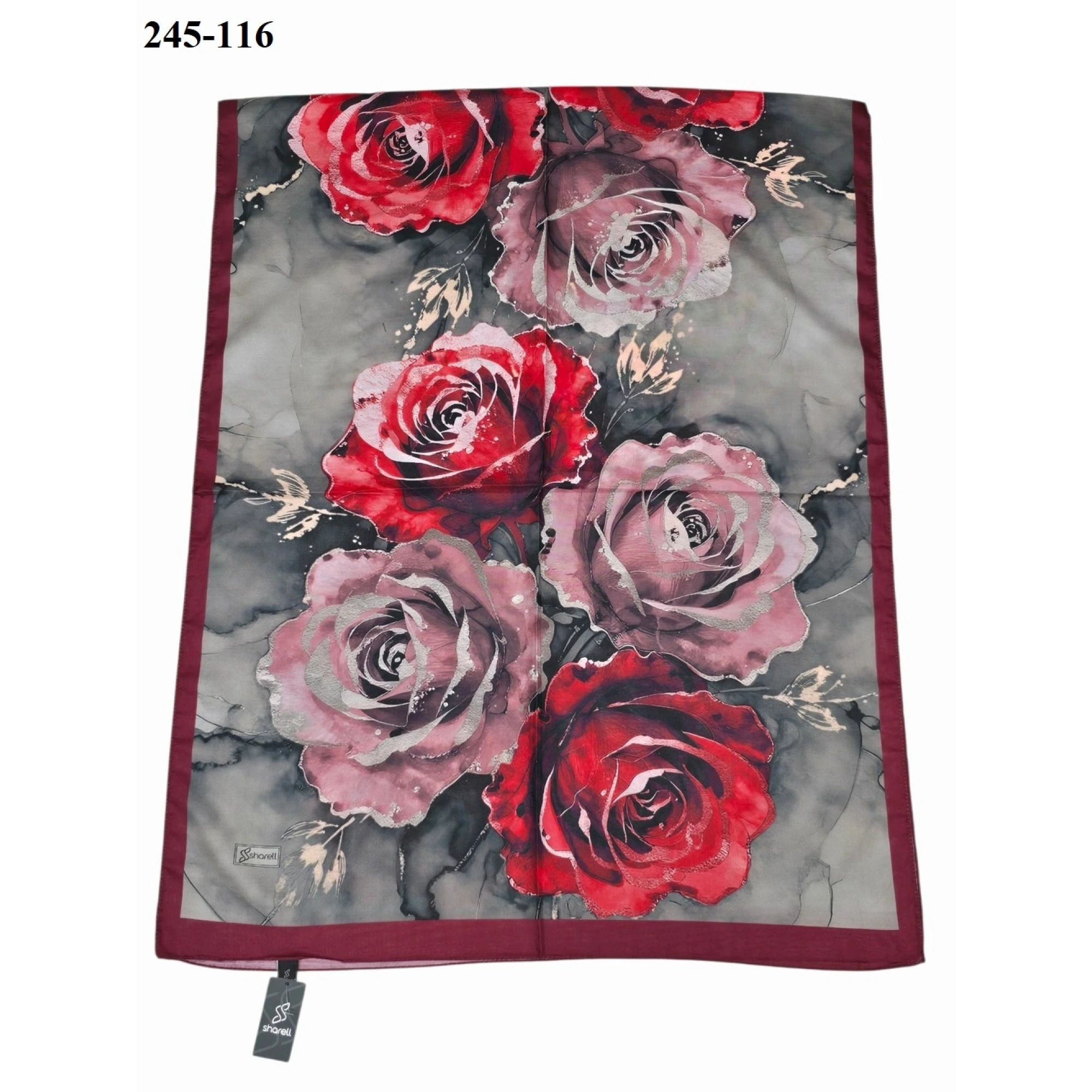 Sharell Soft Pamuk Şal (Bordo Serisi) 245-116