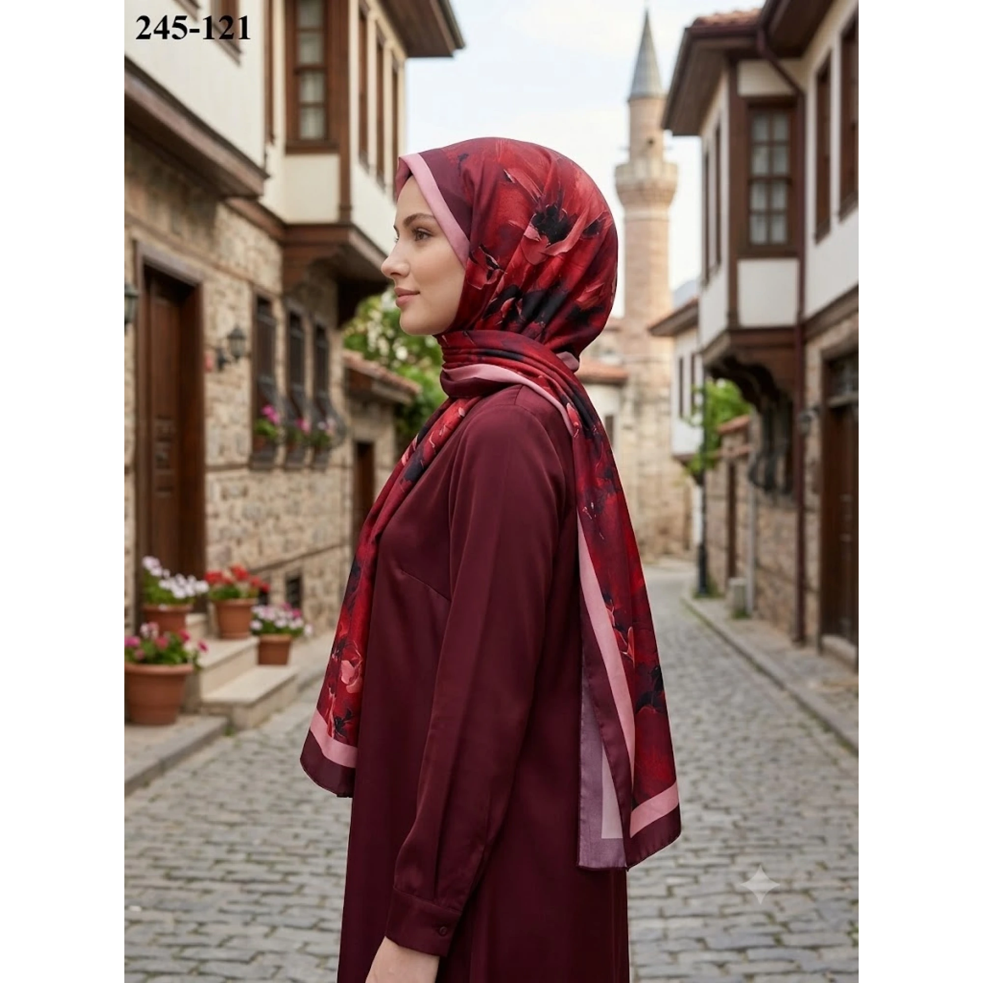 Sharell Soft Pamuk Şal (Bordo Serisi) 245-121