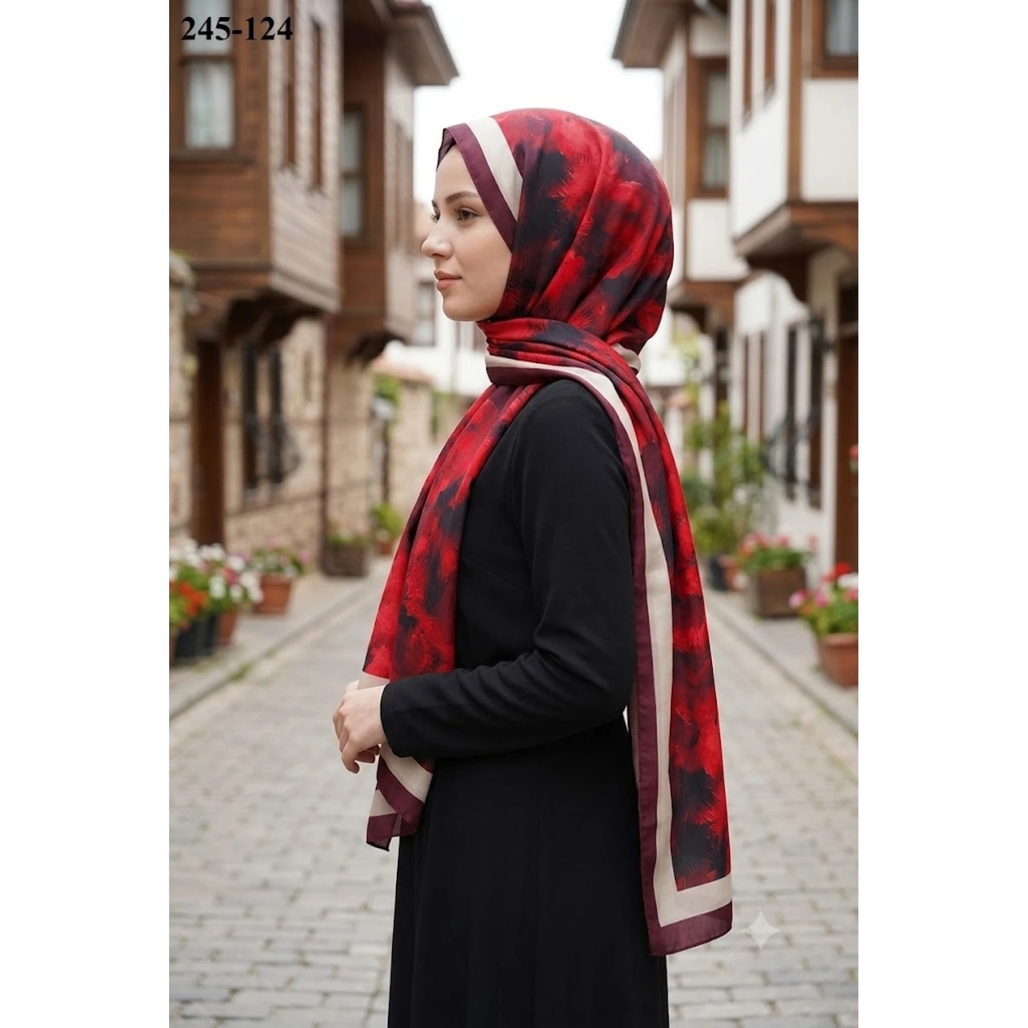 Sharell Soft Pamuk Şal (Bordo Serisi) 245-124