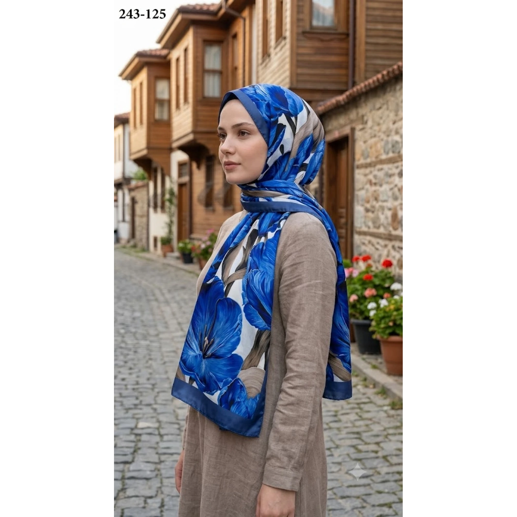 Sharell Soft Pamuk Şal (İndigo) 243-125