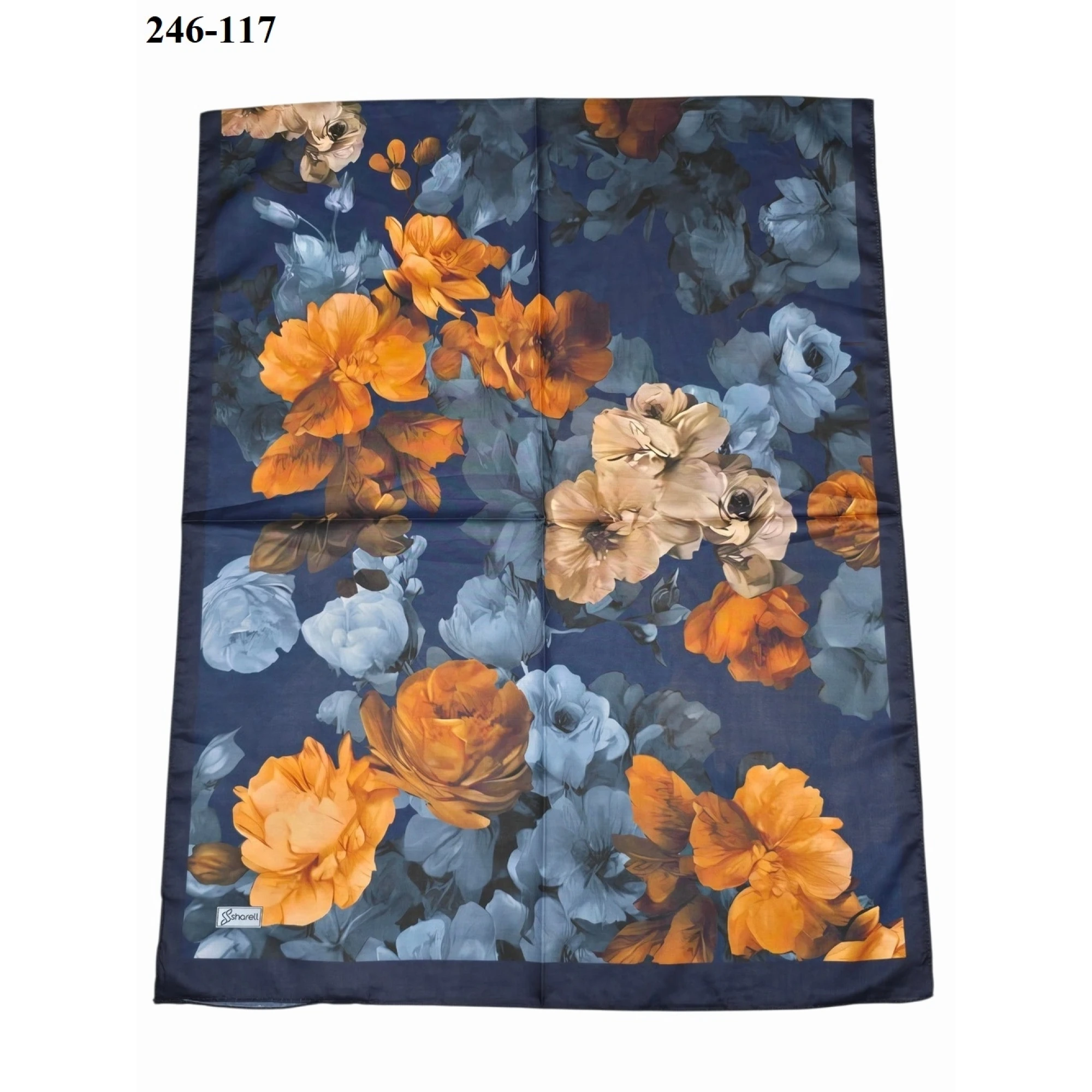 Sharell Soft Pamuk Şal (Lacivert Serisi) 246-117