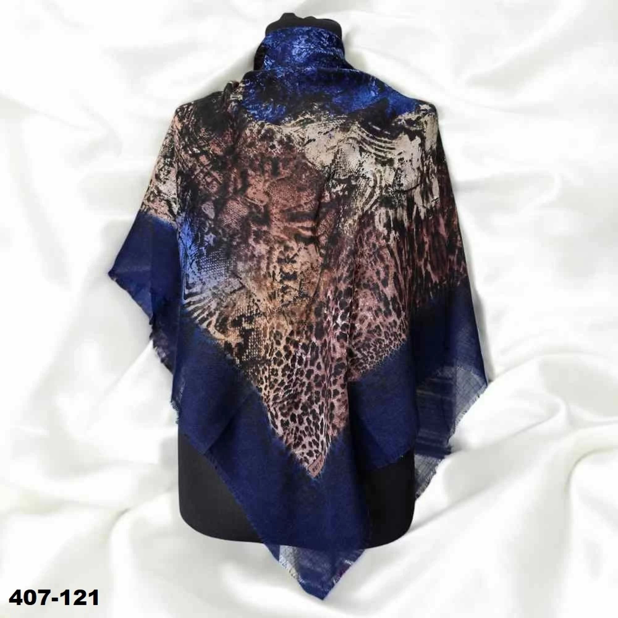 Soft İpek Desenli Flamlı Kotton Eşarp 407-121