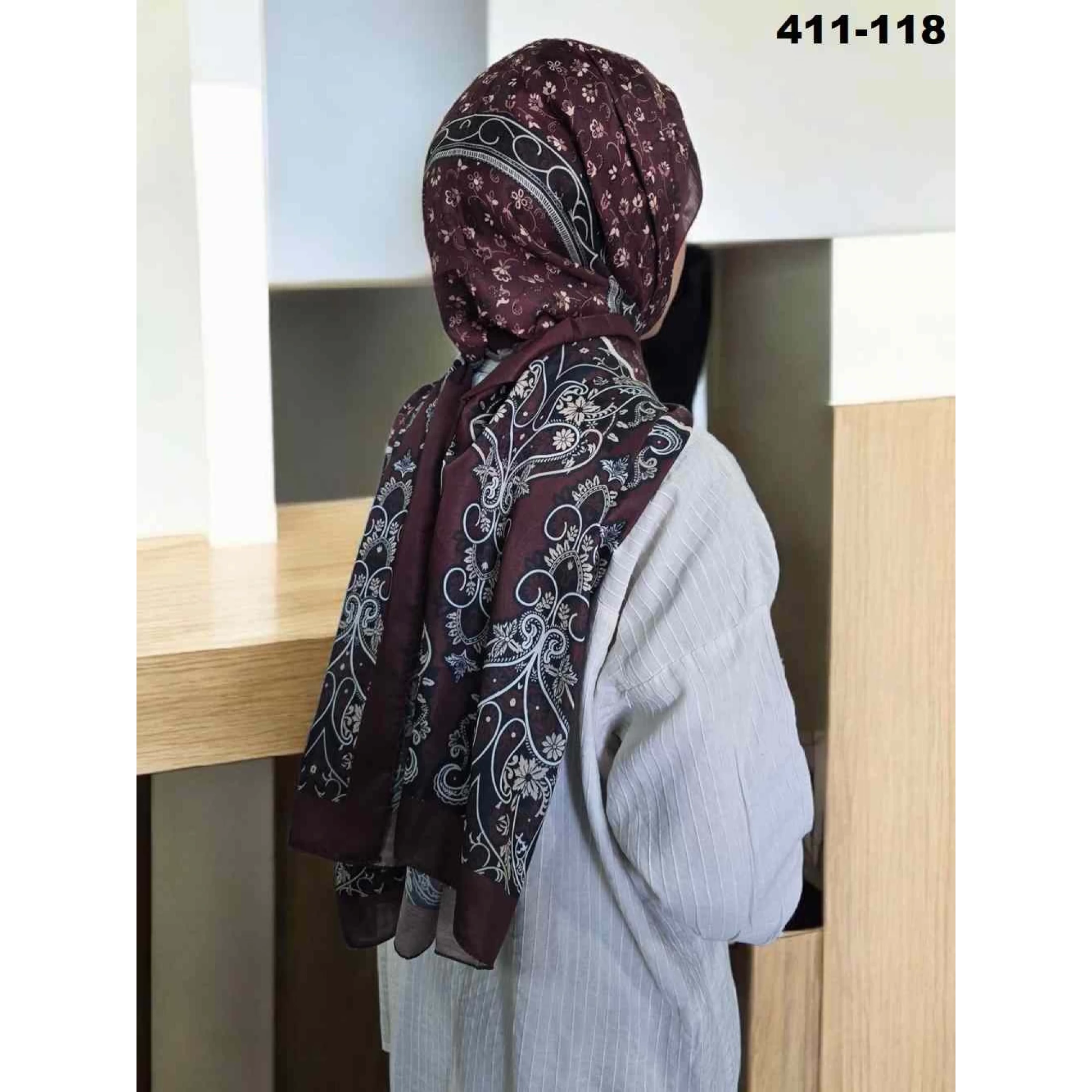 Soft İpek Etnik Desen Soft Şal 411-118
