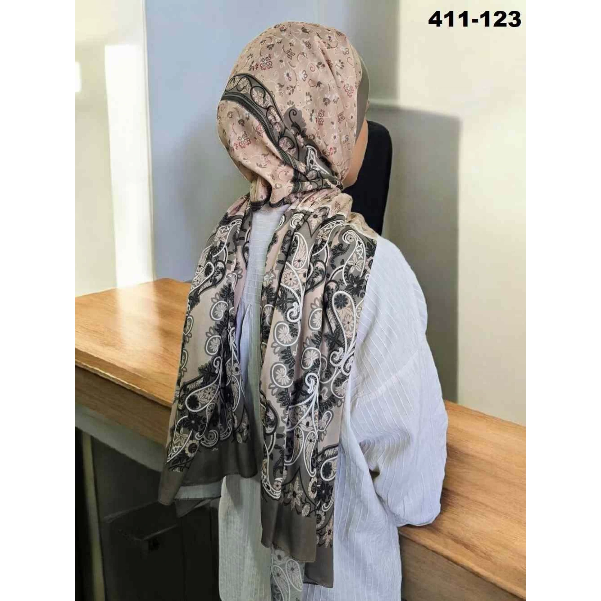 Soft İpek Etnik Desen Soft Şal 411-123