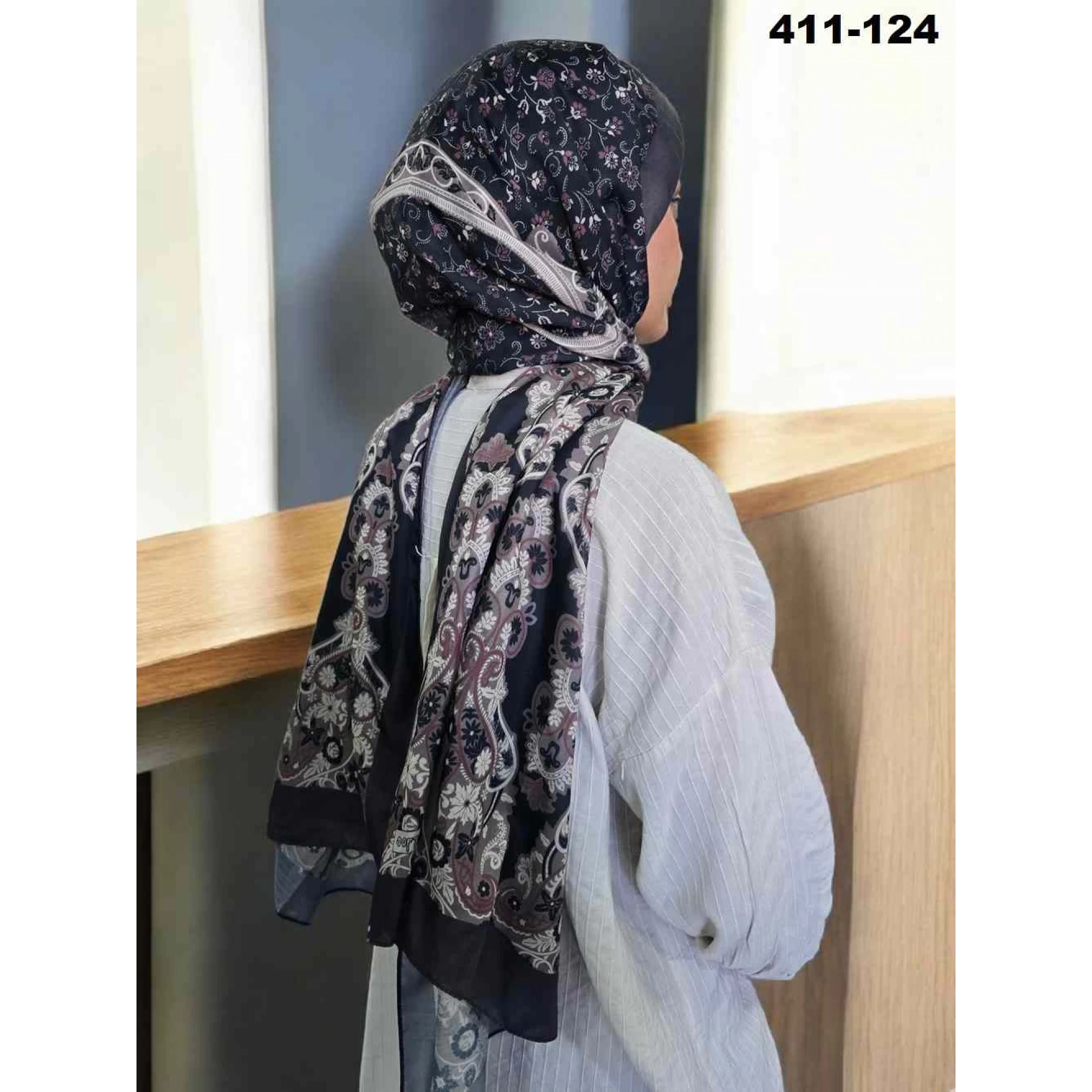 Soft İpek Etnik Desen Soft Şal 411-124