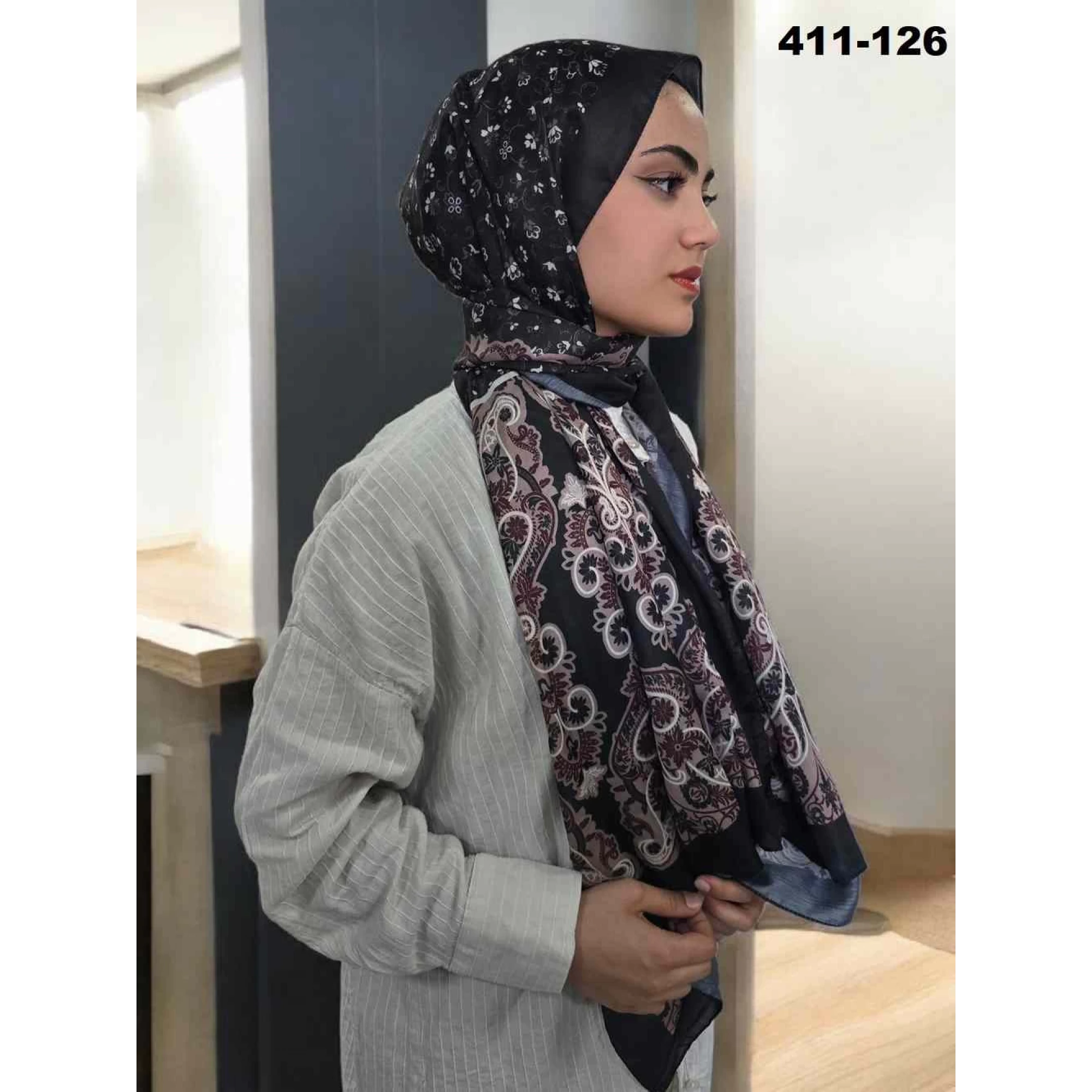 Soft İpek Etnik Desen Soft Şal 411-126