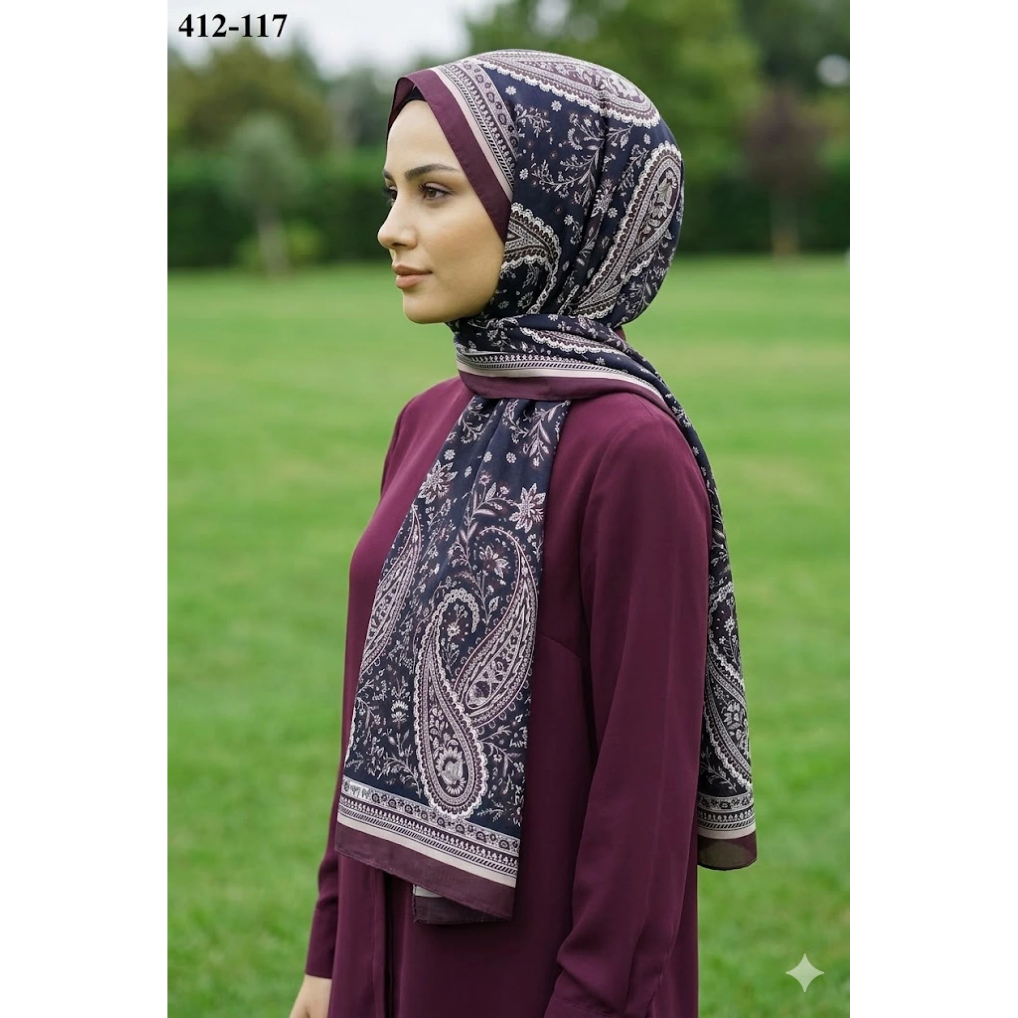 Soft İpek Etnik Desen Soft Şal 412-117