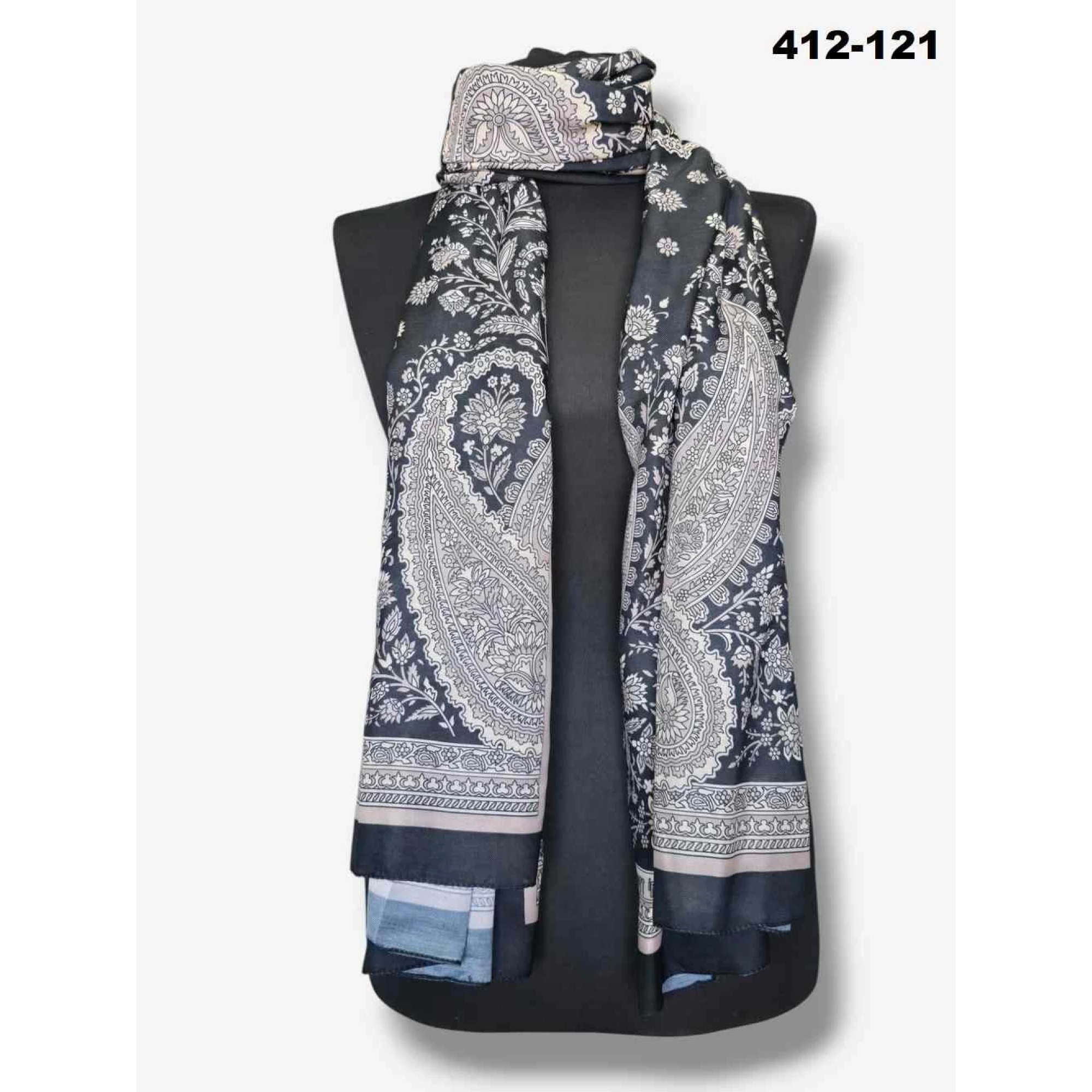 Soft İpek Etnik Desen Soft Şal 412-121