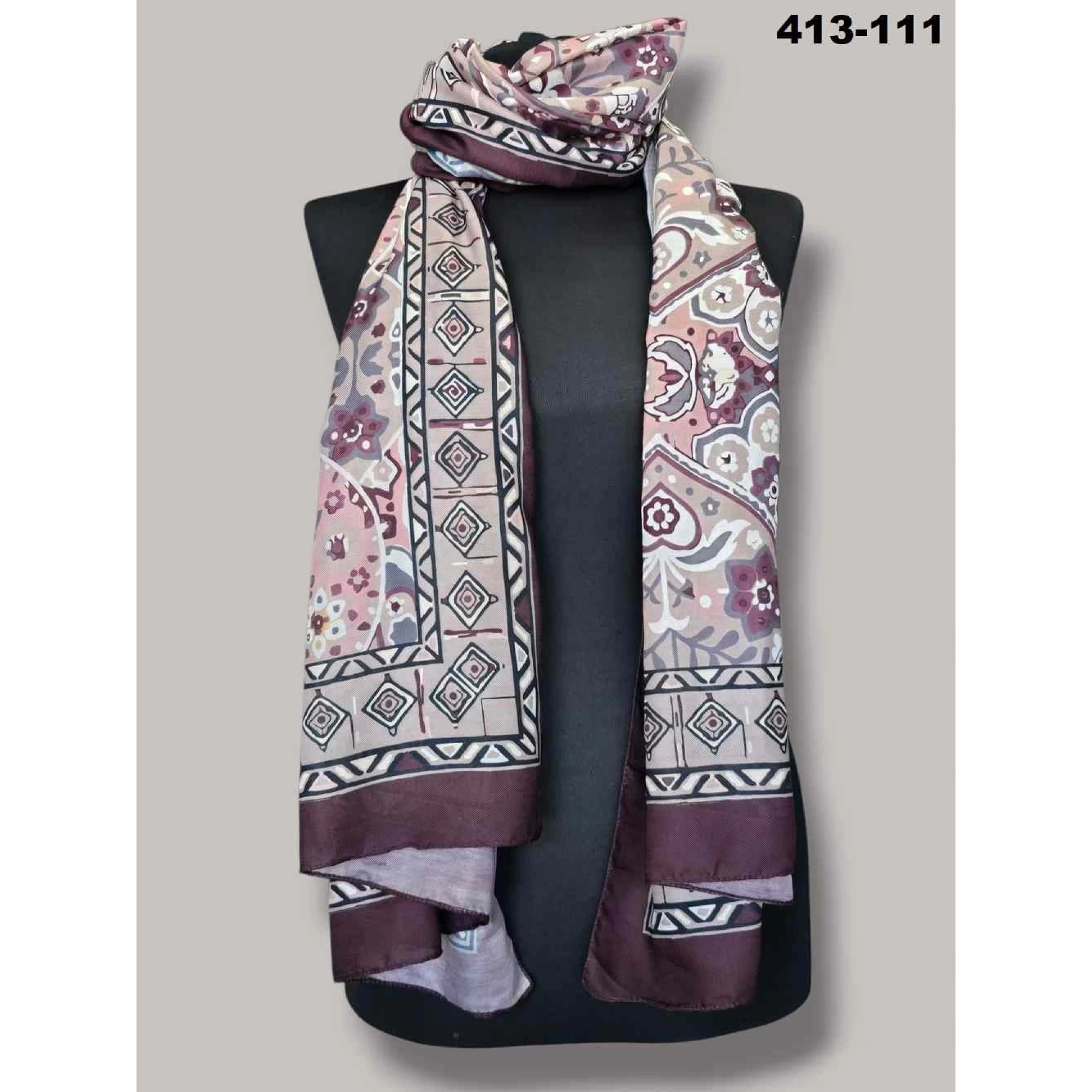 Soft İpek Etnik Desen Soft Şal 413-111