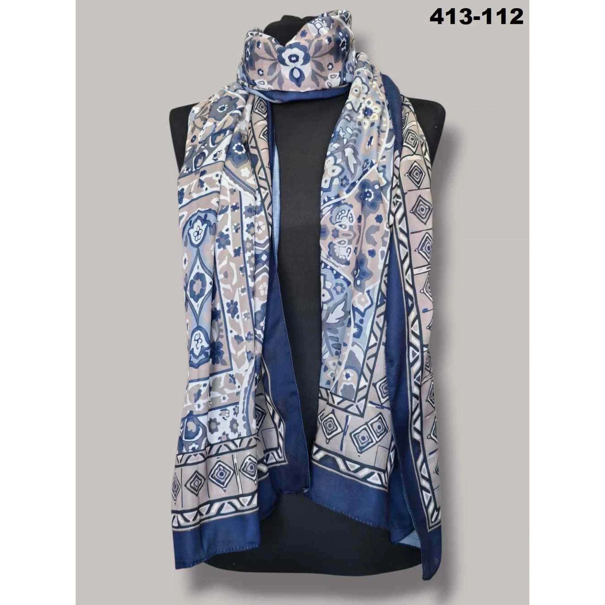 Soft İpek Etnik Desen Soft Şal 413-112