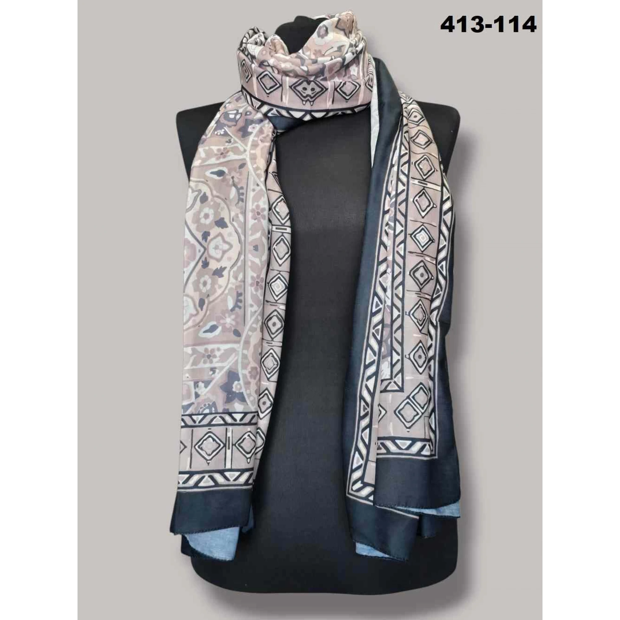 Soft İpek Etnik Desen Soft Şal 413-114