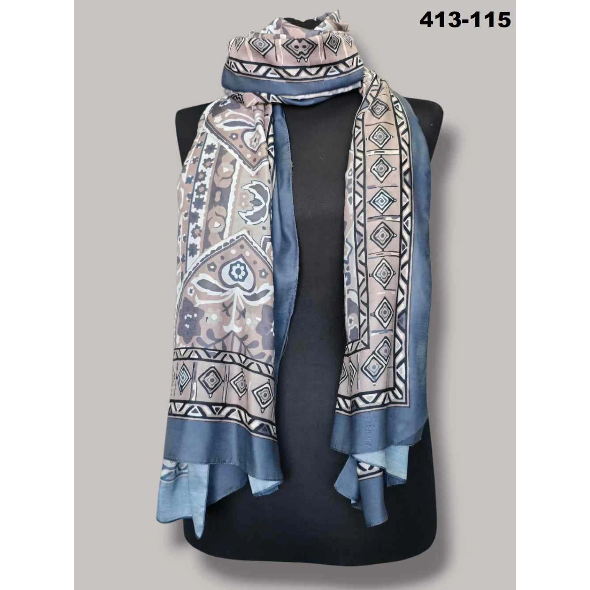 Soft İpek Etnik Desen Soft Şal 413-115