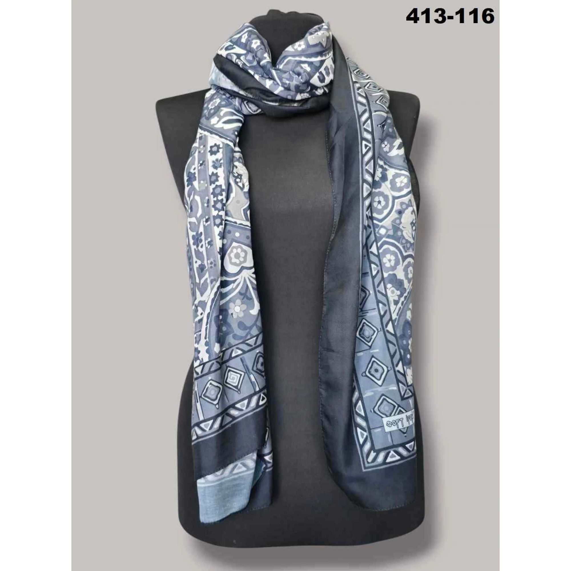 Soft İpek Etnik Desen Soft Şal 413-116