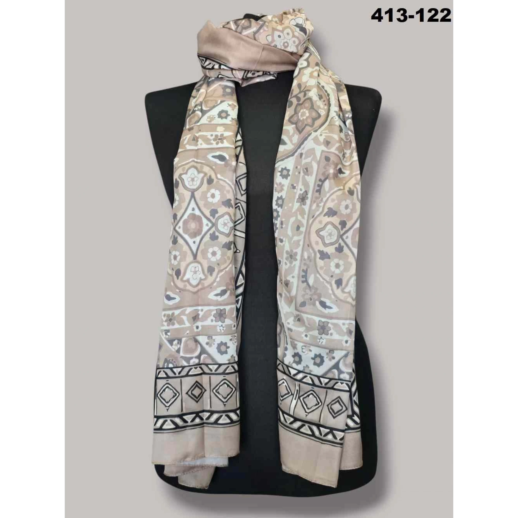 Soft İpek Etnik Desen Soft Şal 413-122