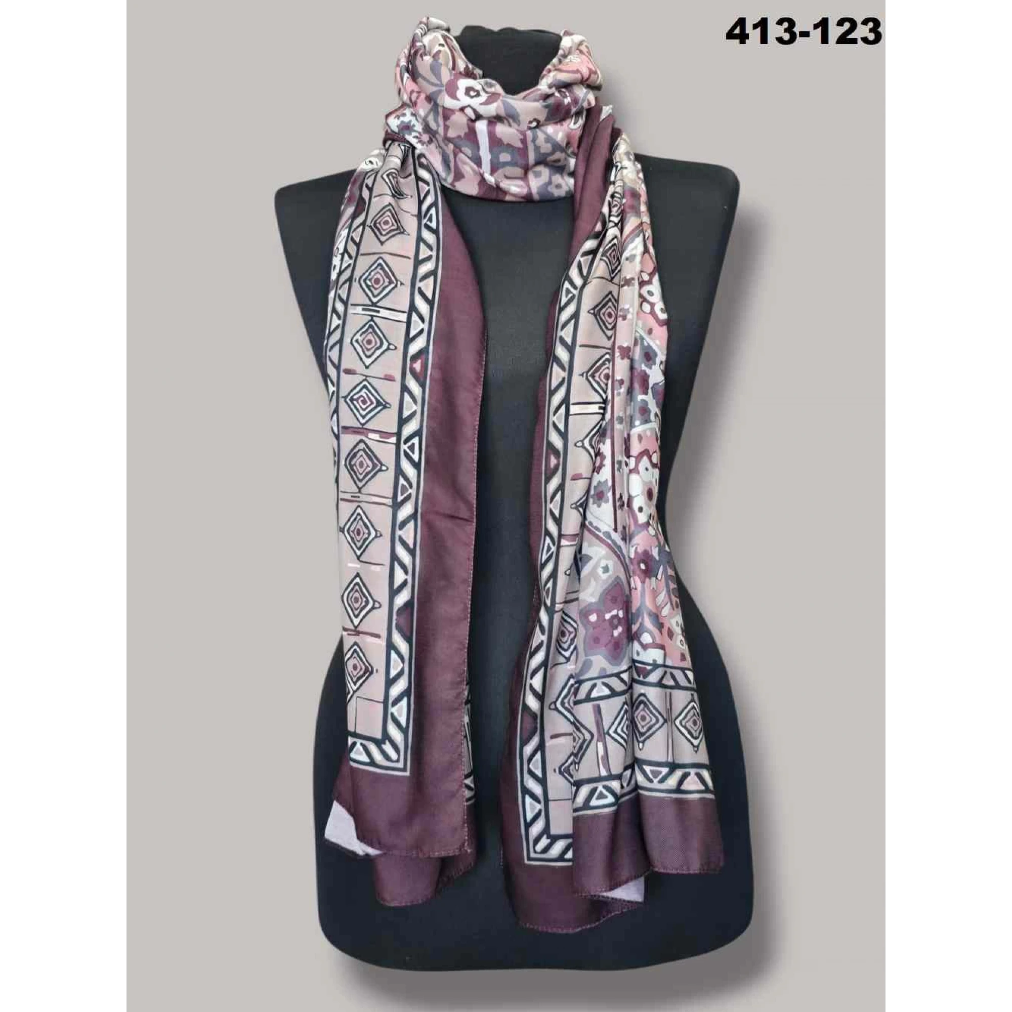 Soft İpek Etnik Desen Soft Şal 413-123