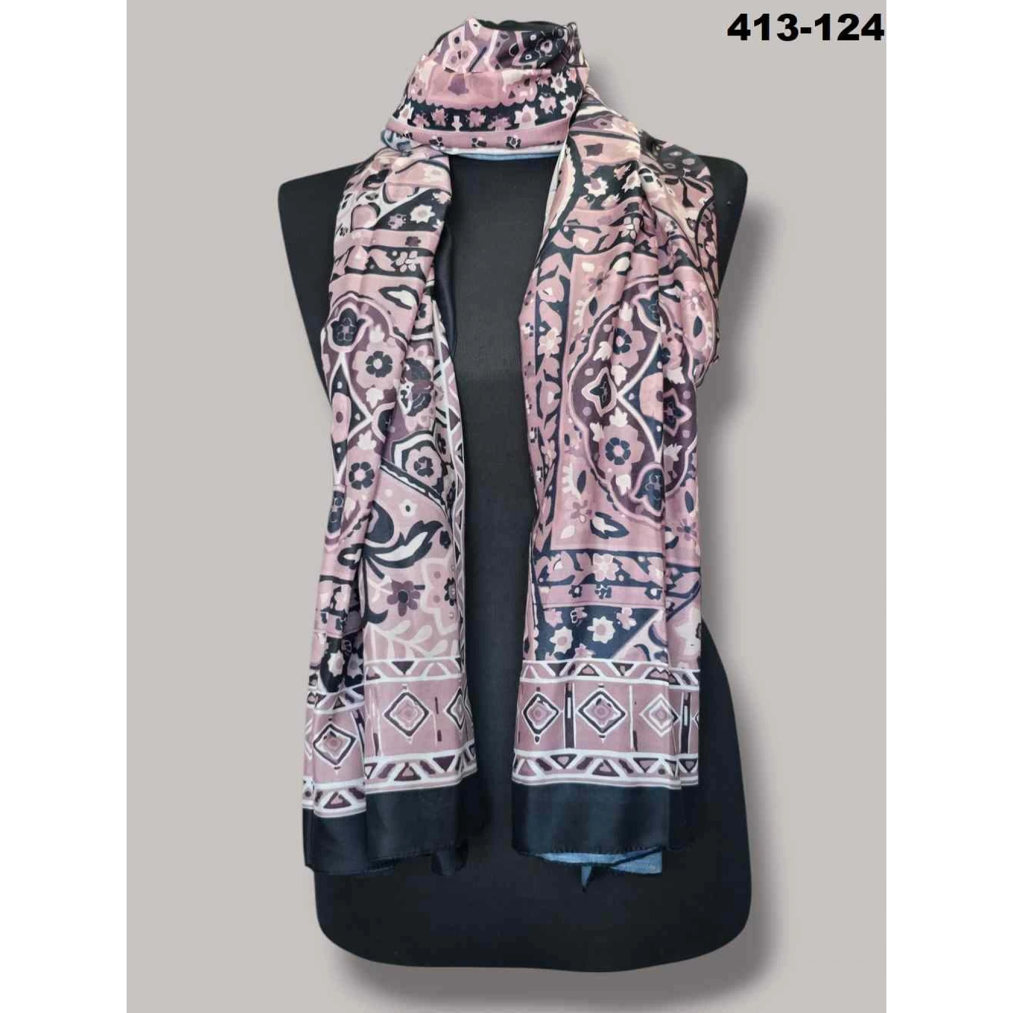 Soft İpek Etnik Desen Soft Şal 413-124