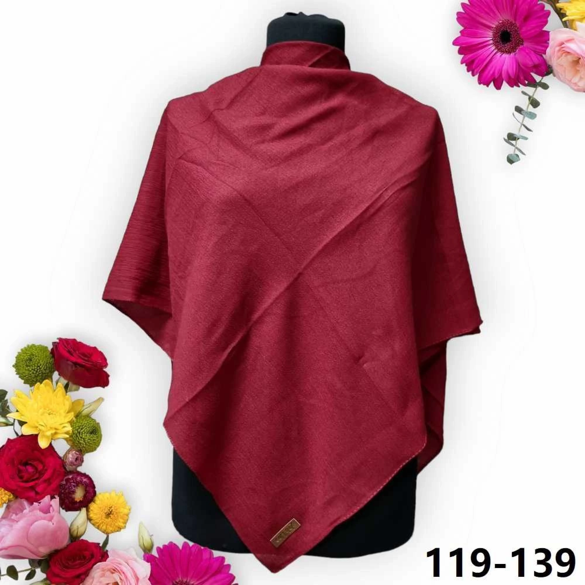 Soft İpek Mio Caz Pamuk Eşarp (koyu kırmızı) 119-139