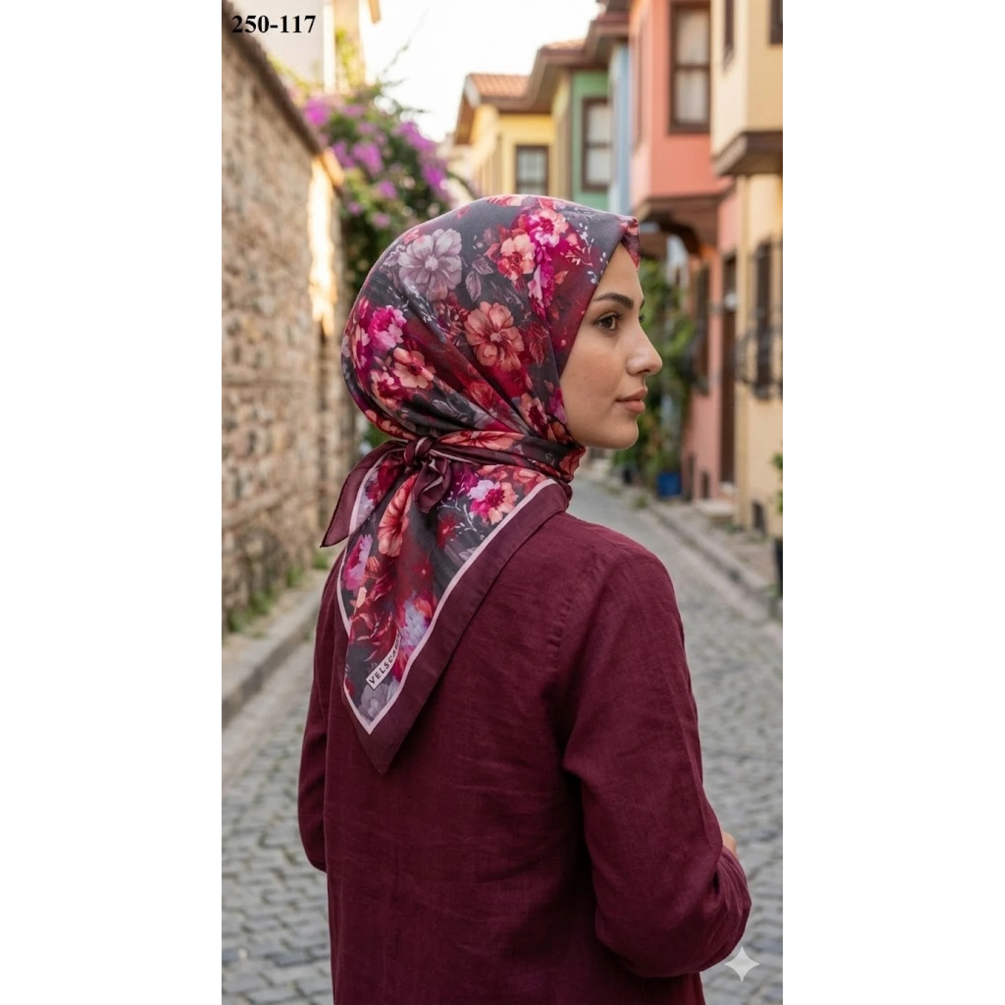 Velscarfs Soft Pamuk Parla Eşarp (Bordo) 250-117