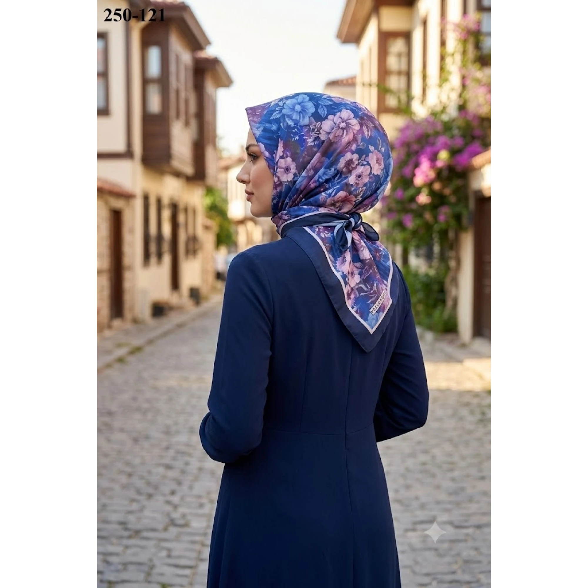 Velscarfs Soft Pamuk Parla Eşarp (Lacivert) 250-121