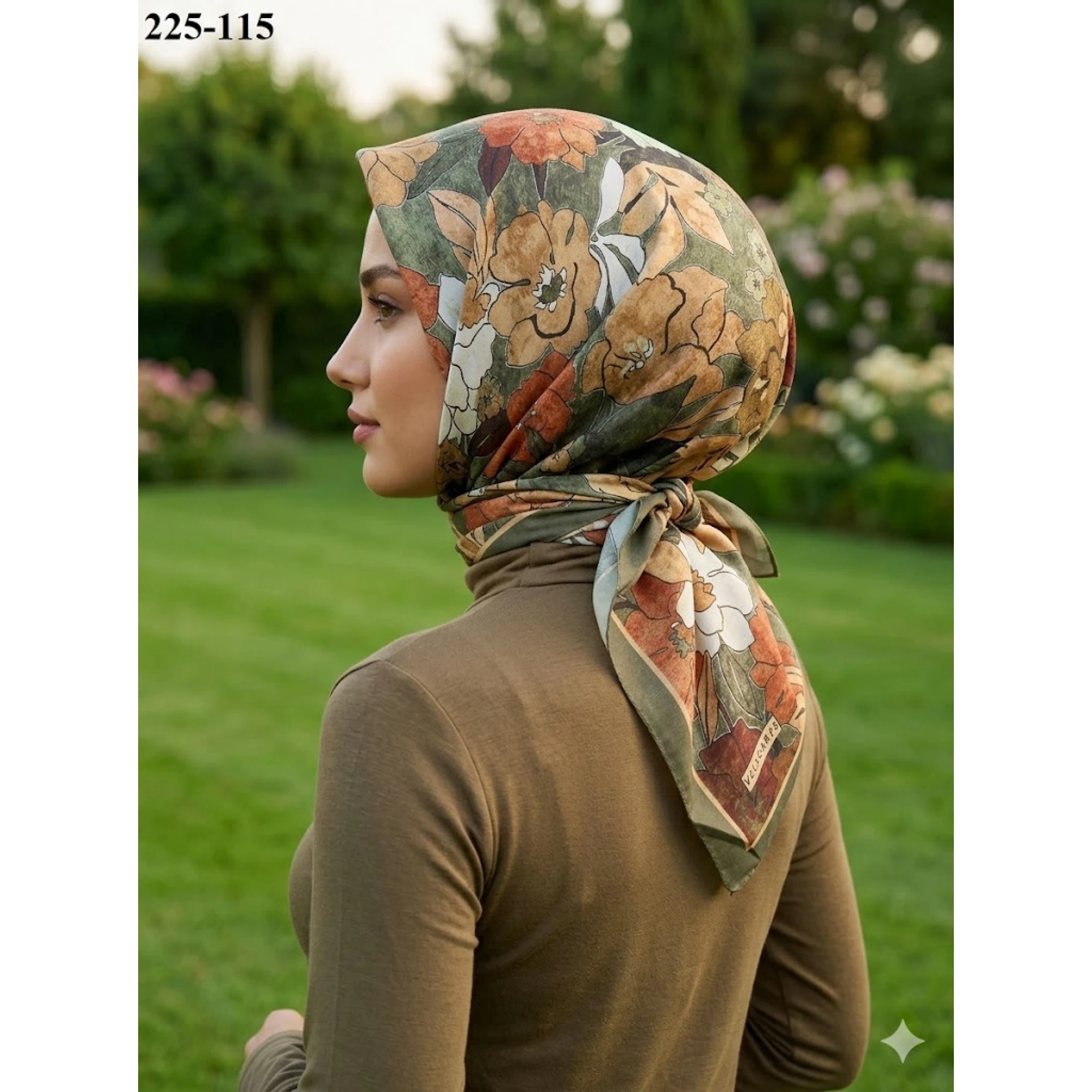 Velscarfs Soft Pamuk Parla Eşarp (Yeşil) 225-115
