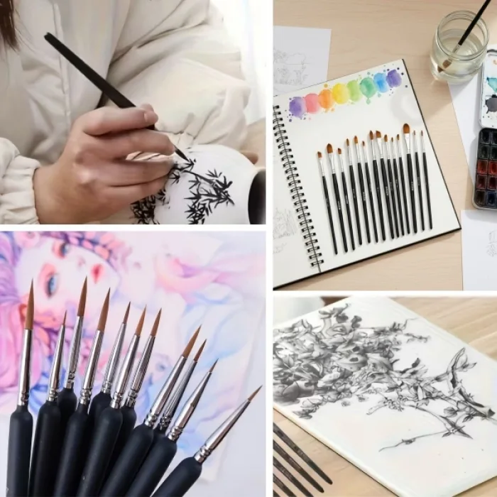 10 Adet Hobi ve Araba İnce Detay Rötuş Fırça Seti