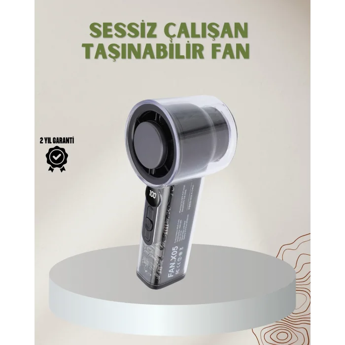 100 Kademeli Ayarlanabilir Mini Fan | Dijital Ekranlı Serinletici